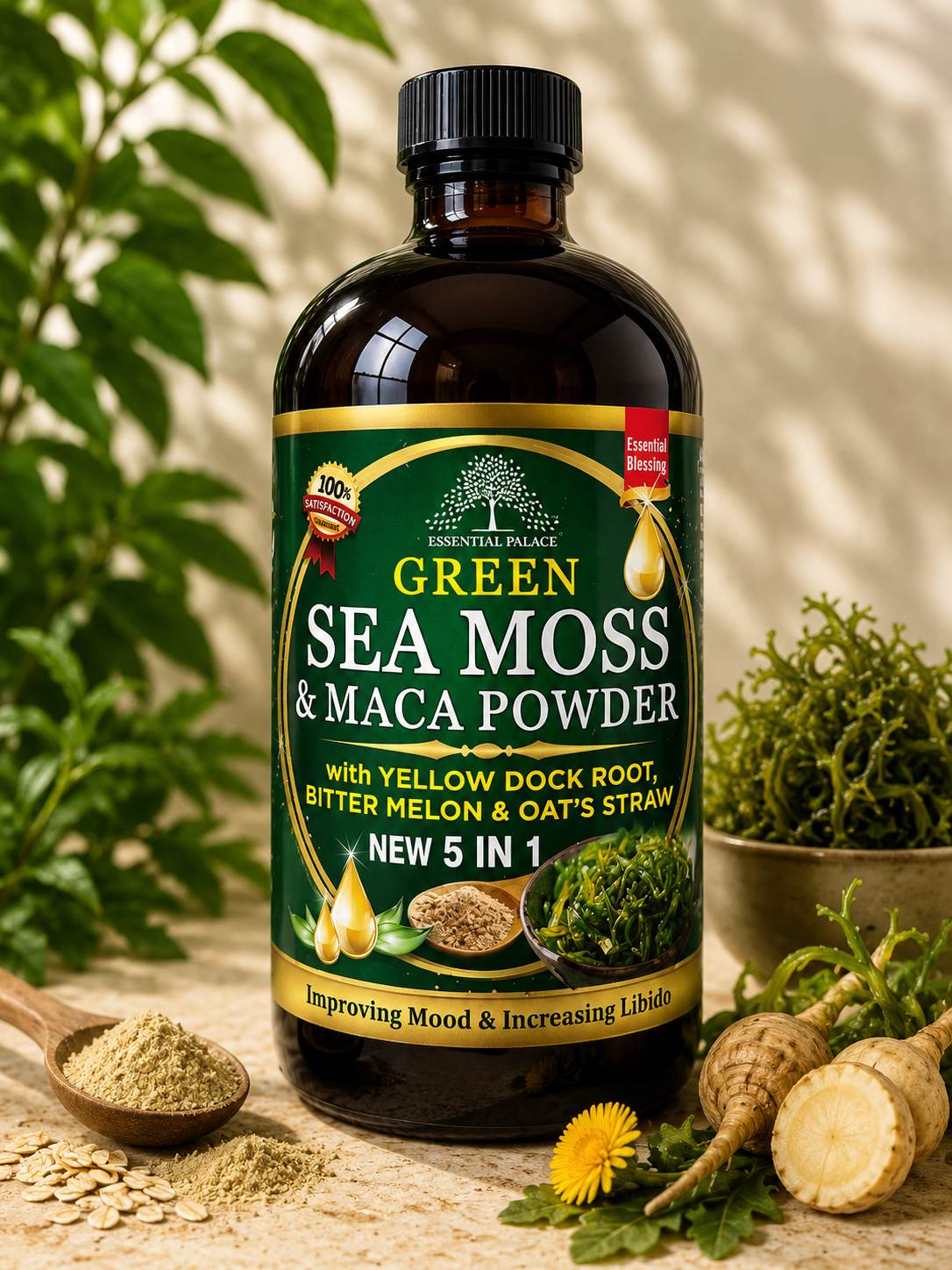 Green Sea Moss & Maca Powder - 5-in-1 Health Boost