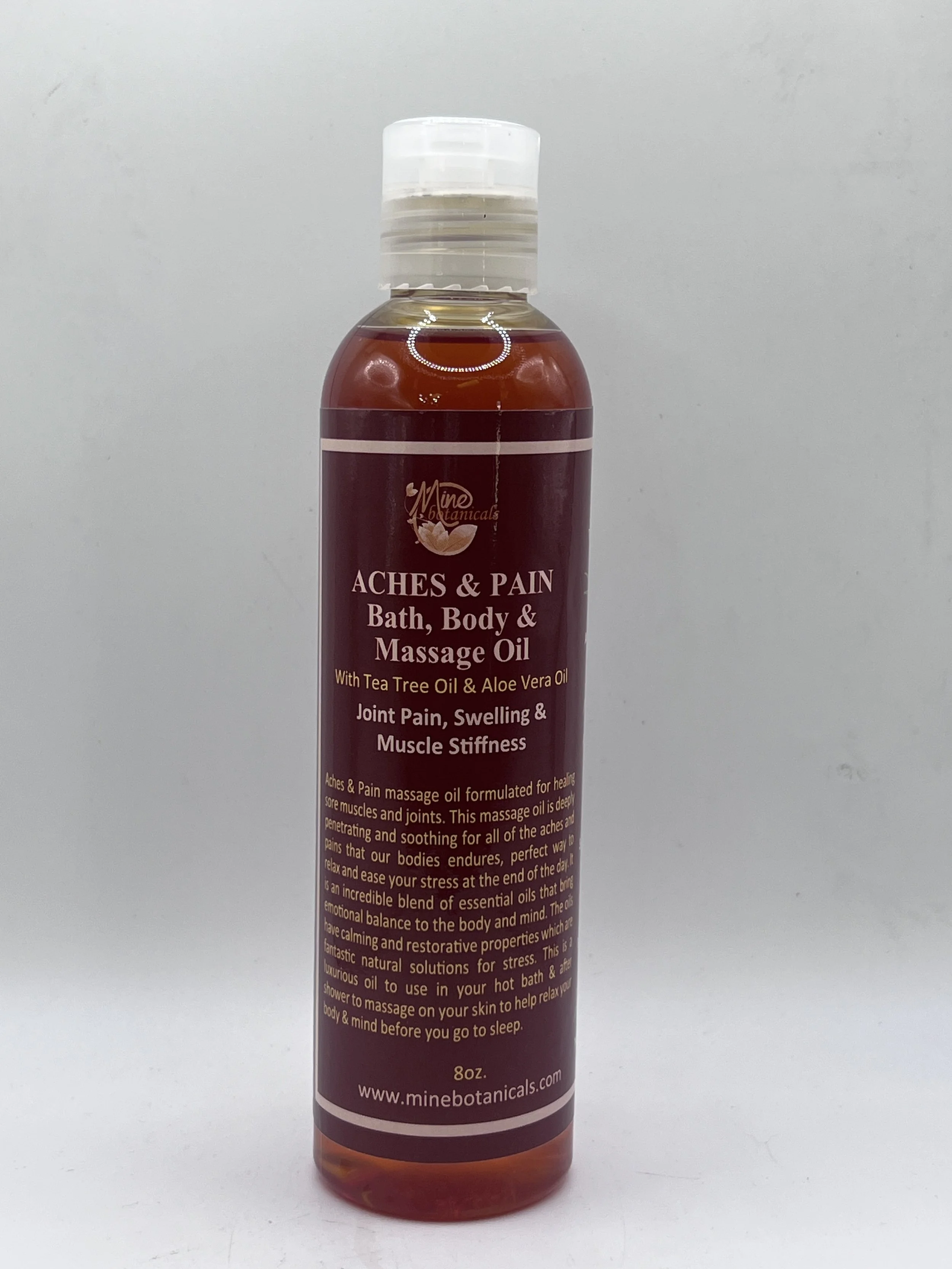 Aches & Pain Bath, Body & Massage Oil | Tea Tree Oil & Aloe Vera Oil 8 oz.