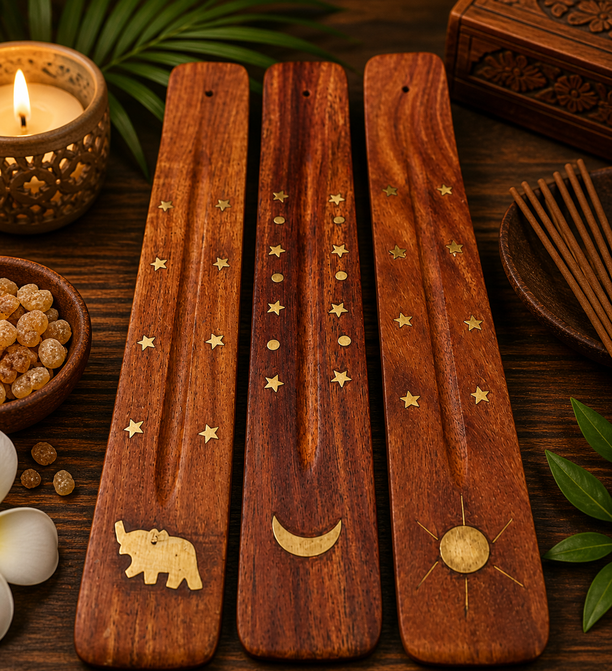Natural Wooden Incense Stick Holder