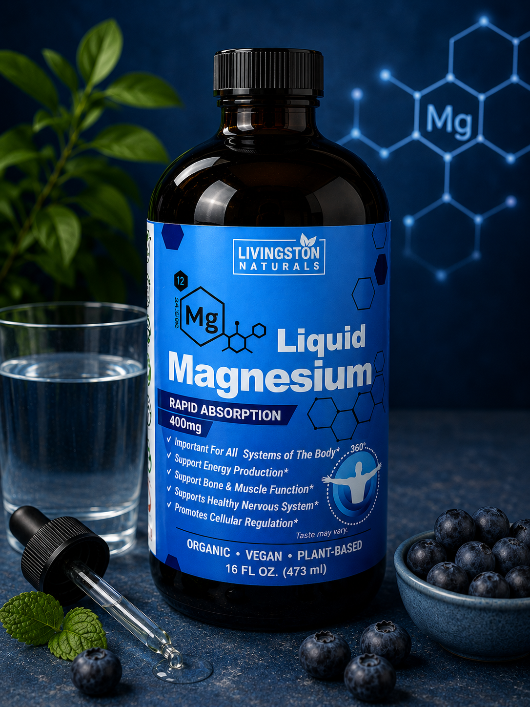Livingston Naturals | Liquid Magnesium | Rapid Absorption 473ml