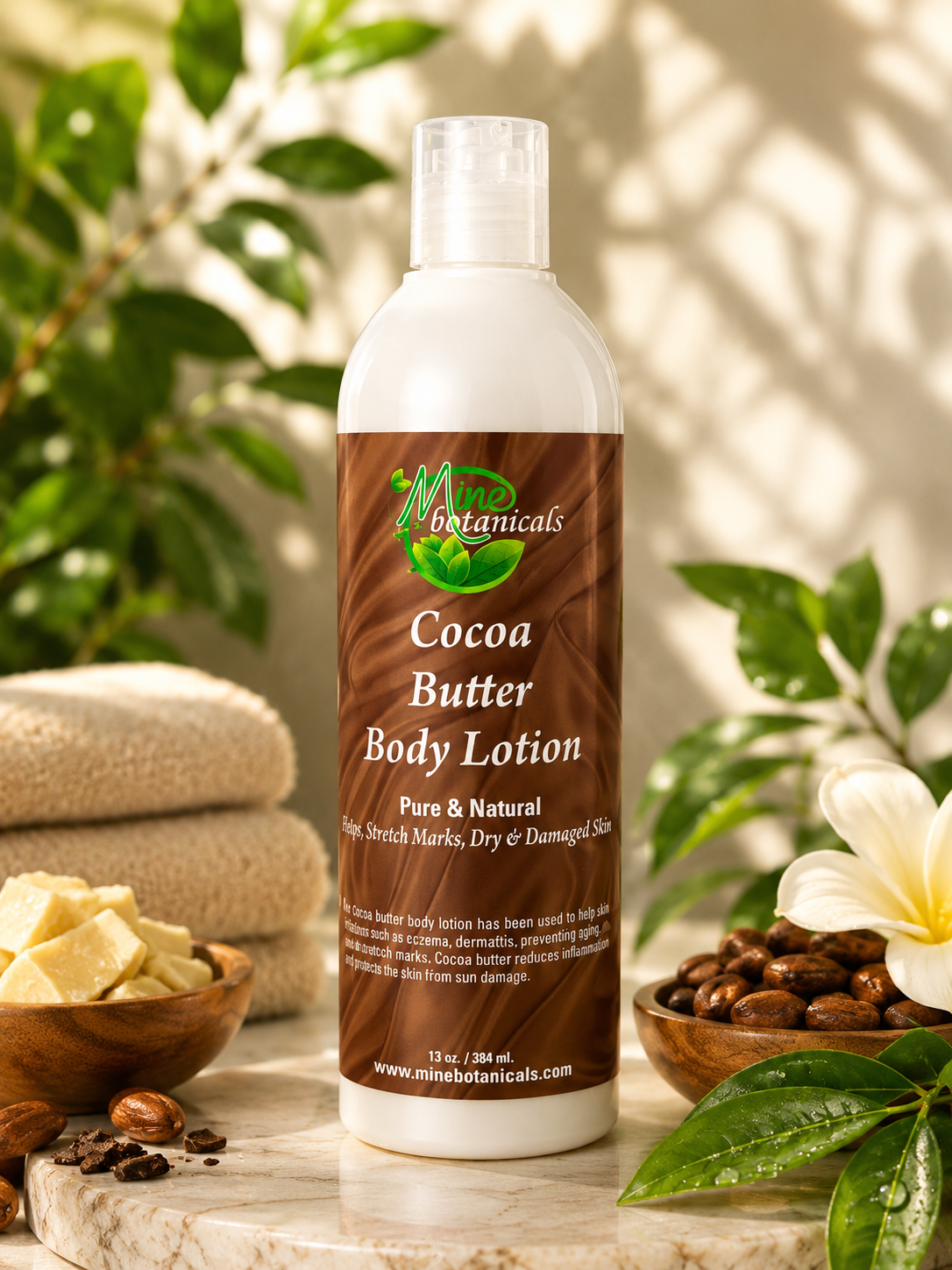 Mine Botanicals | Cocoa Butter Body Lotion | Pure & Natural | 384ml