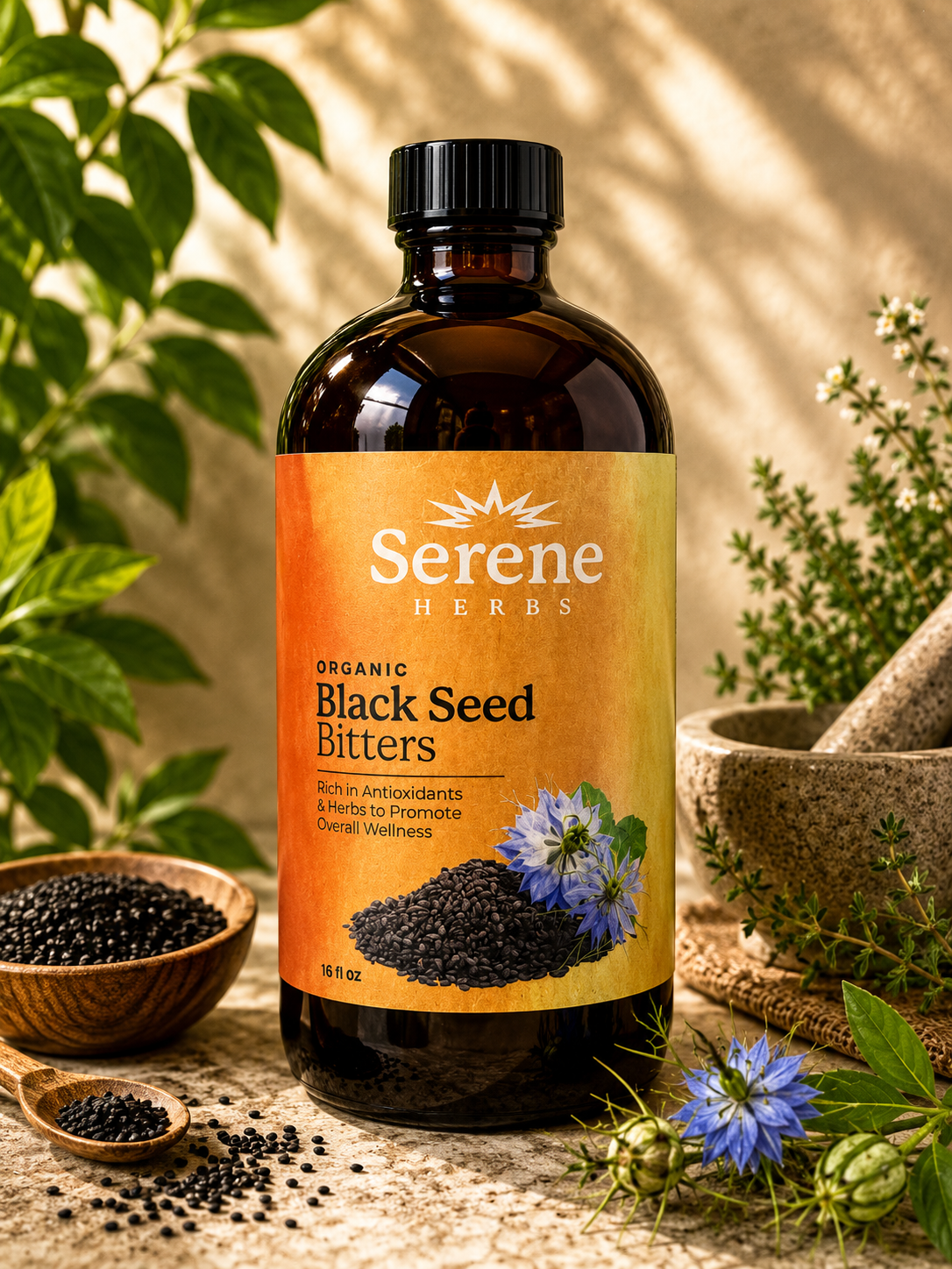 Serene Herbs' Organic Black Seed Bitters