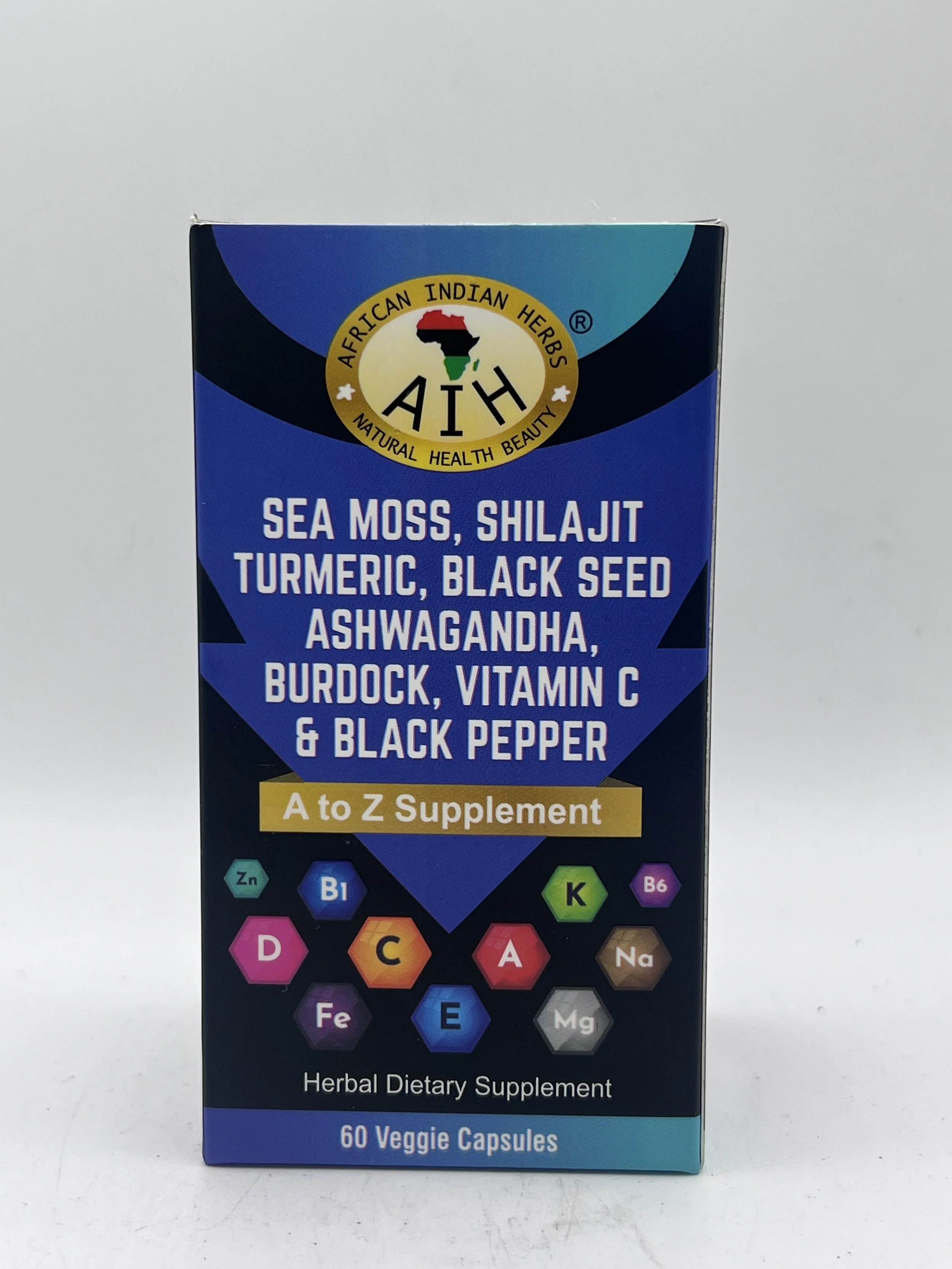 Sea Moss, Shilajit, Turmeric, Black Seed & Ashwagandha – 60 Veggie Capsules