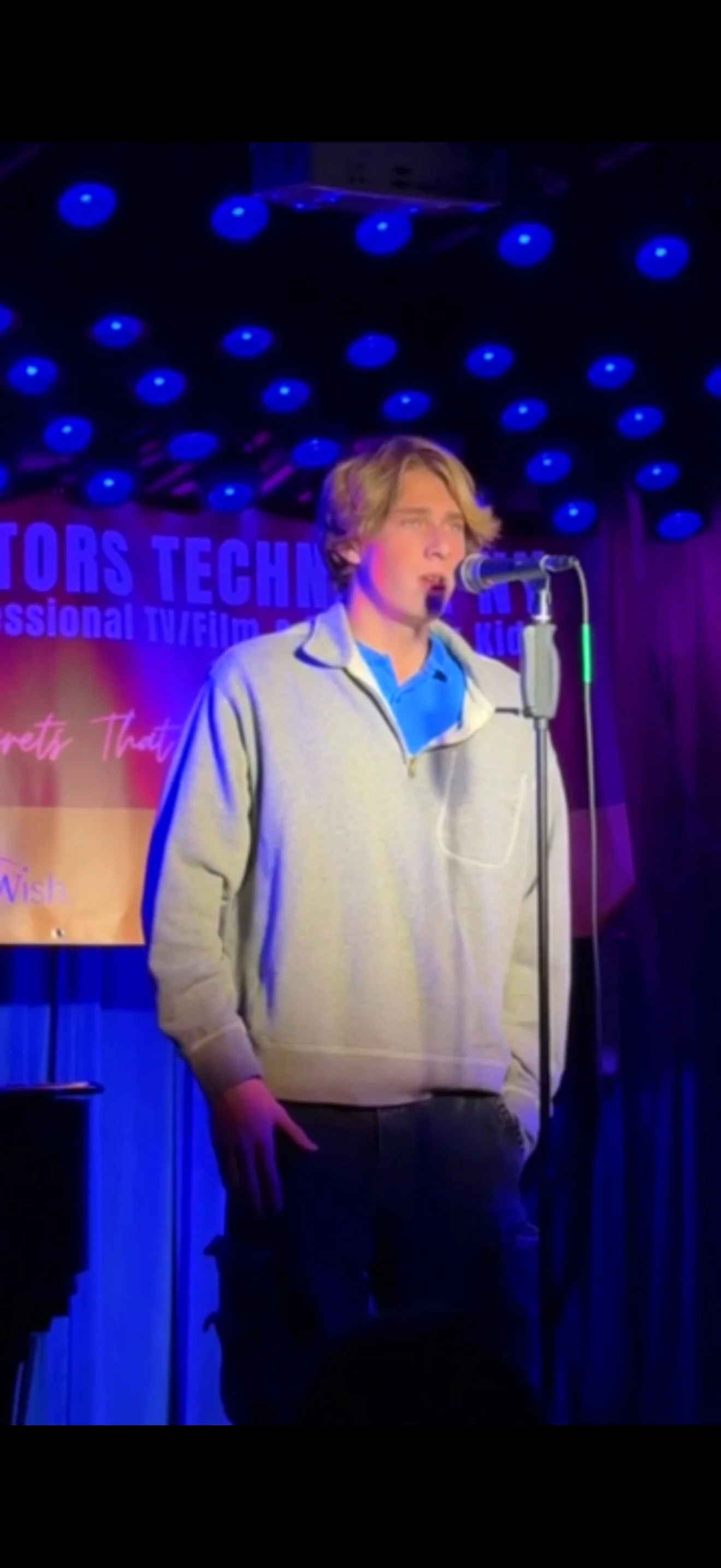 Johnny Sullivan singing live at a fundraiser cabaret