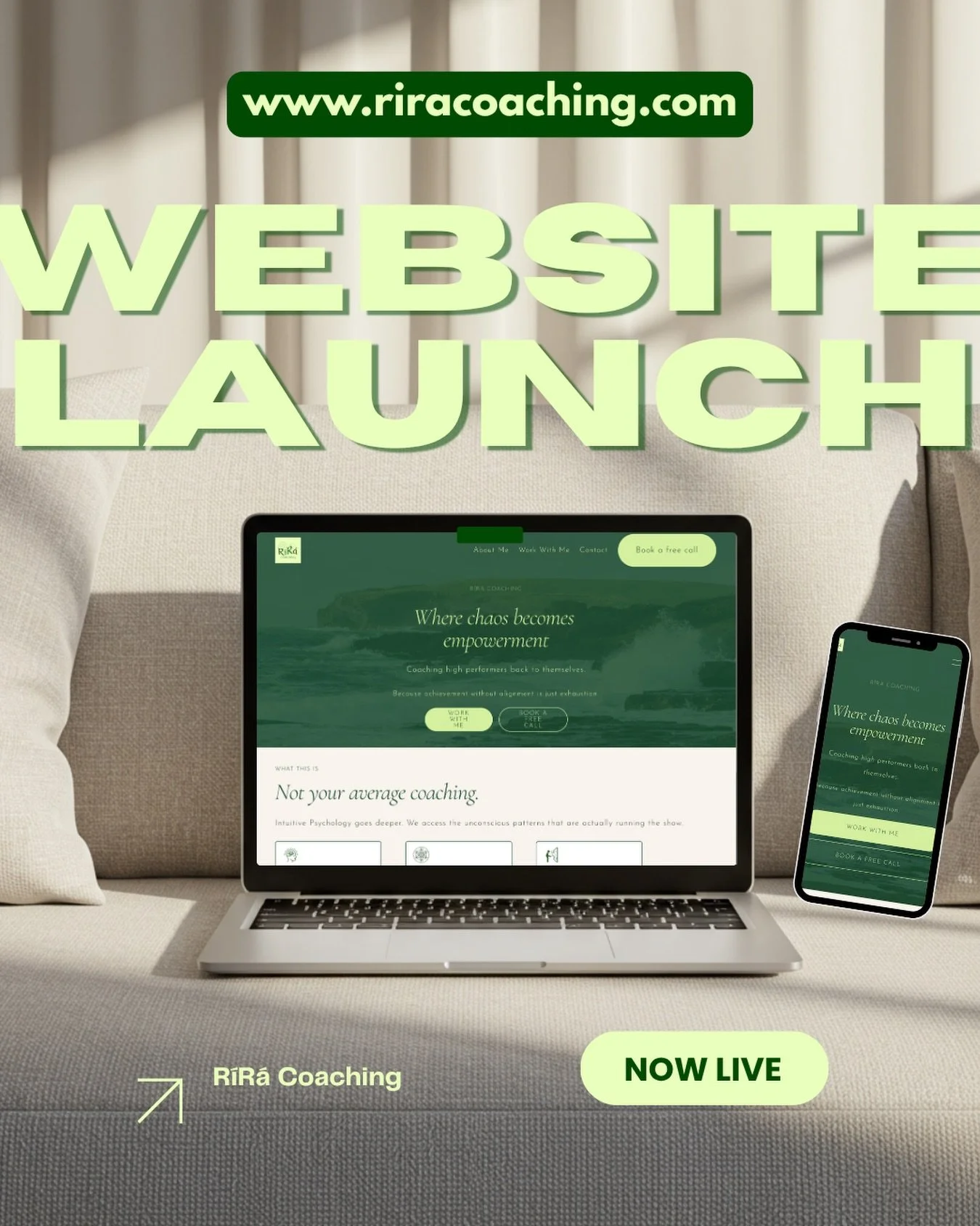 It&rsquo;s live 👩&zwj;💻✨

riracoaching.com is officially live and I&rsquo;m not going to pretend I didn&rsquo;t rewrite every word and redesign every element on it about fifteen to a hundred times 😅.

The empowerment has an address now 📍

A space