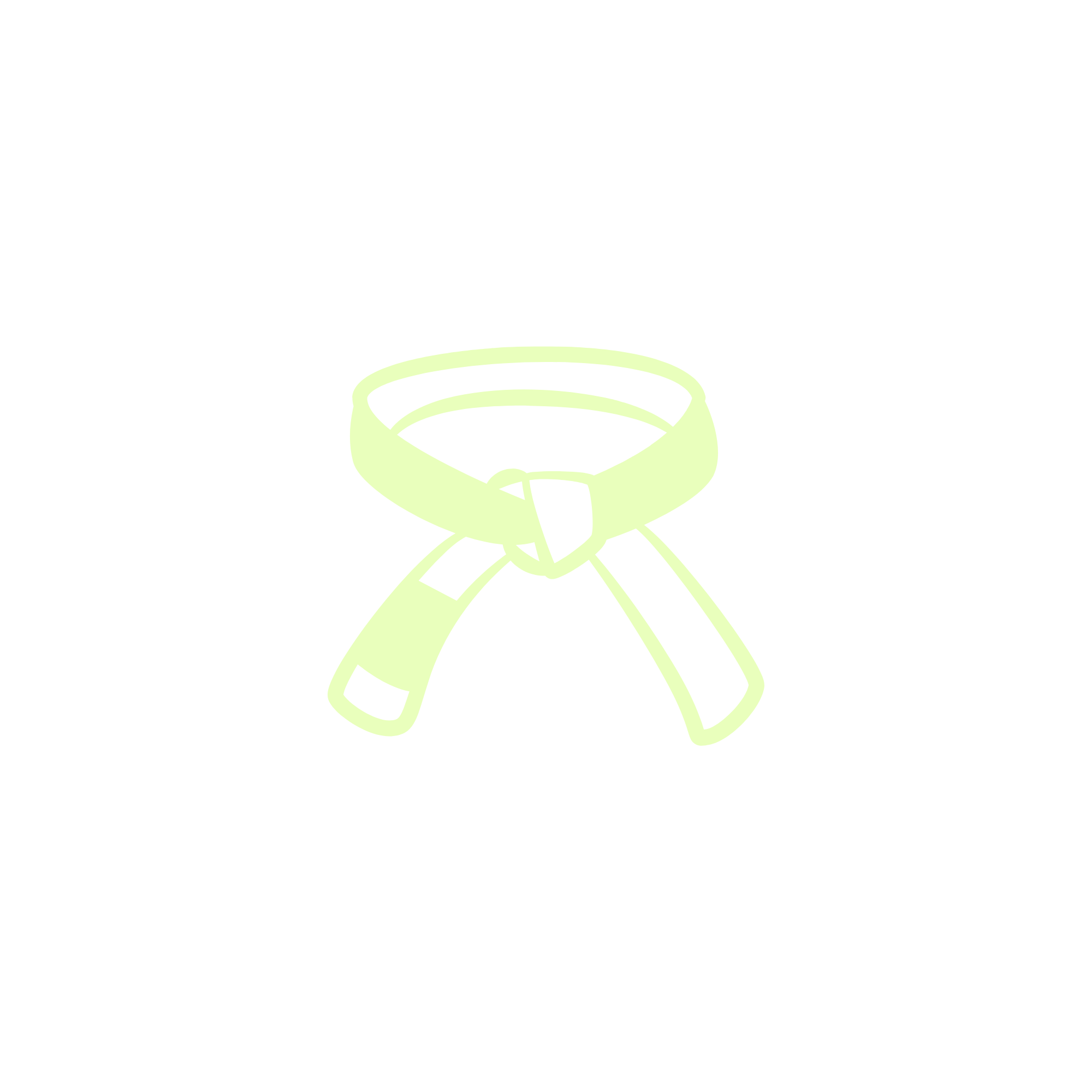 Line drawing of a jiu jitsu belt tied