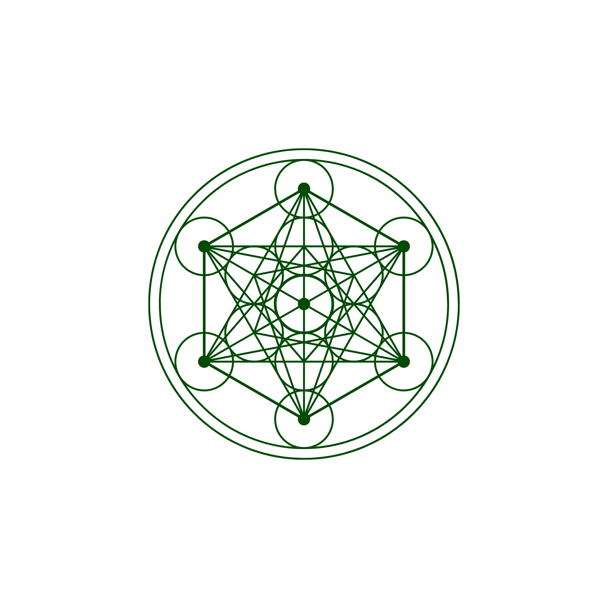 An intricate geometric diagram in green lines, featuring circles and interconnected lines, centered on a black background, symbolising the 34 shadow alchemy IPA methods