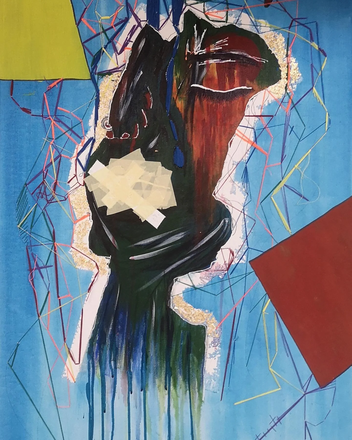 &lsquo;Untitled&rsquo; 2021. Mix media on Canvas. This artwork made to be apart of an exhibition in Liverpool called BinARTY July 2021 to showcase trans and non-binary art. #liverpoolart #makeliverpool #liverpooldocks #mixmediacanvas #studiopractice 