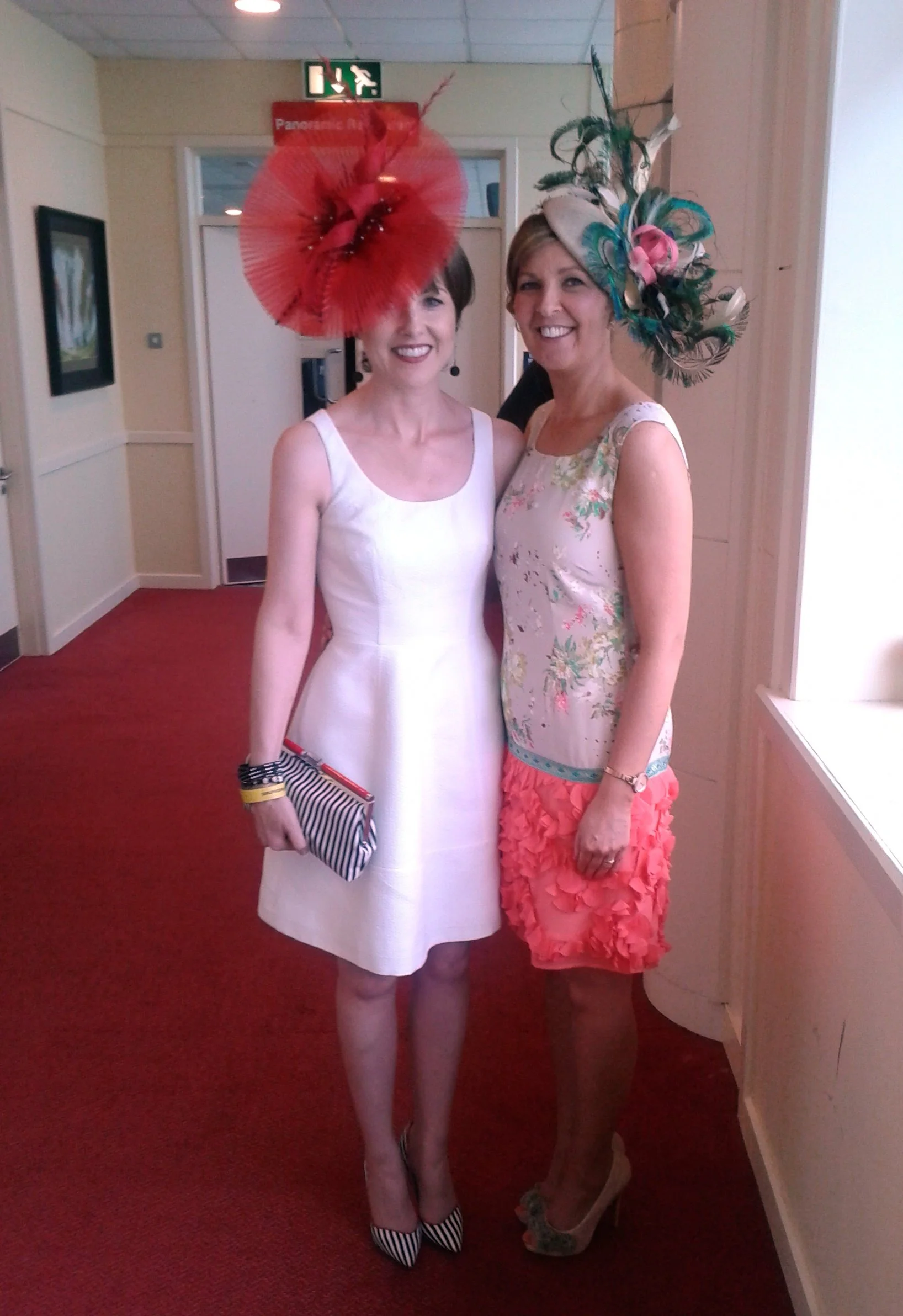 Royal Ascot - Two clients attending Gold Cup Day  (ladies day) at Royal Ascot wearing two bespoke John Paul Millinery headpieces