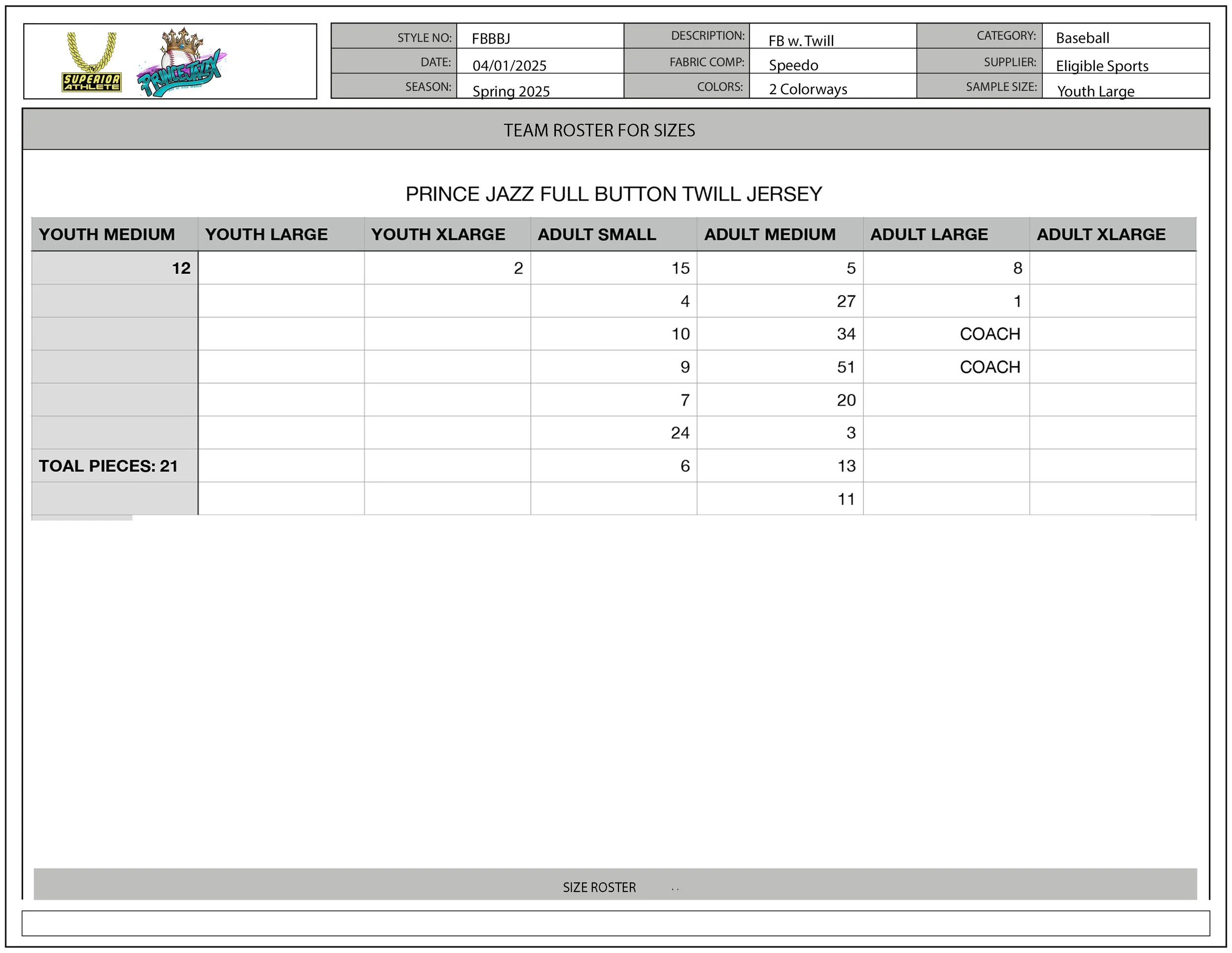 PJX Tech Pack - Roster