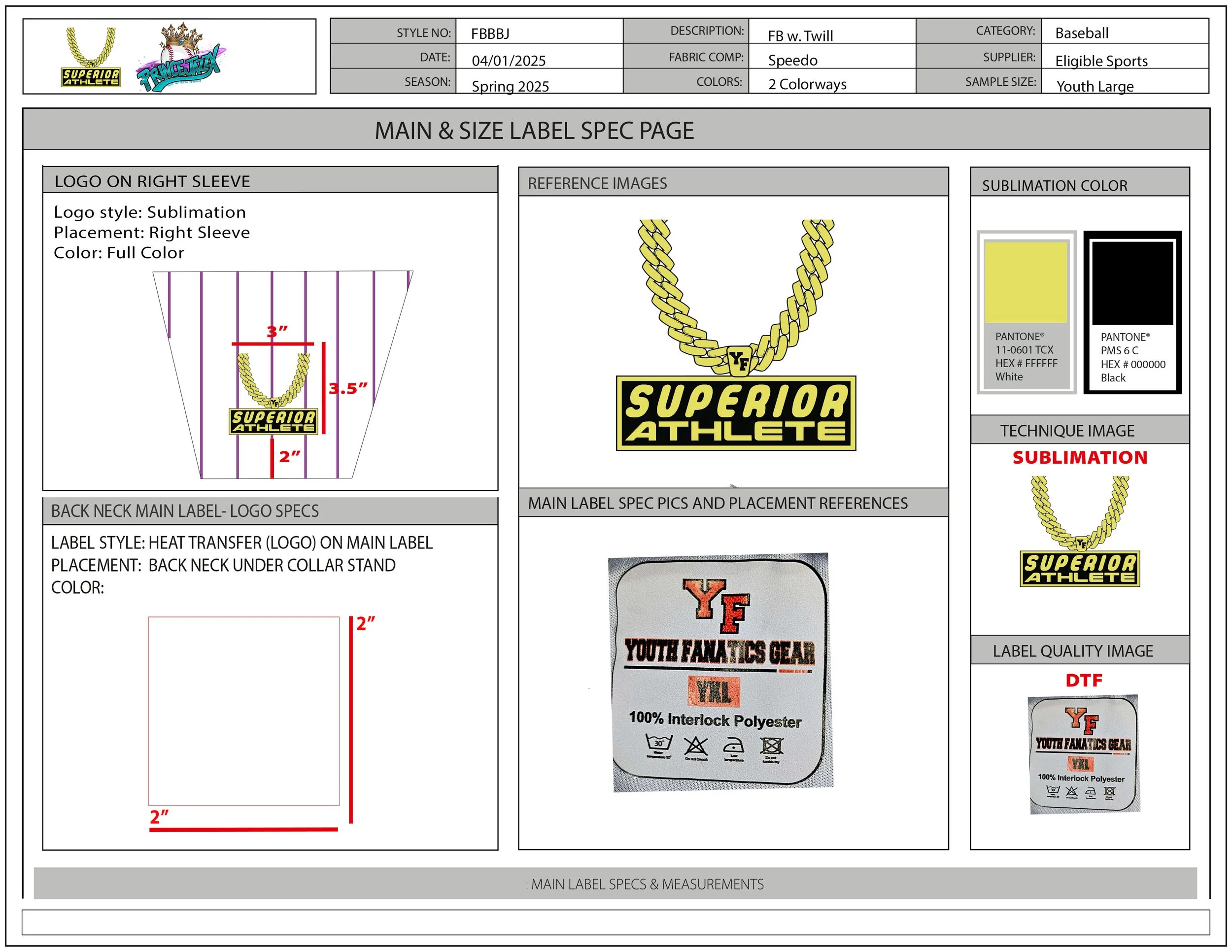 PJX Tech Pack - Label Specs