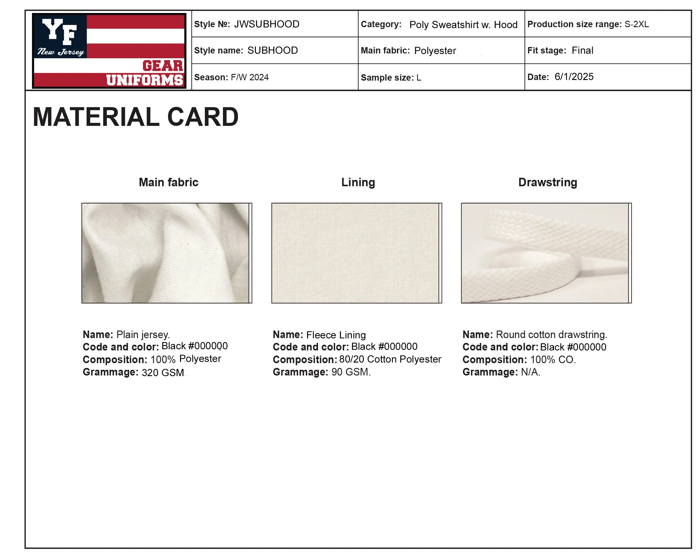 JW Hooded Sweatshirt - Material