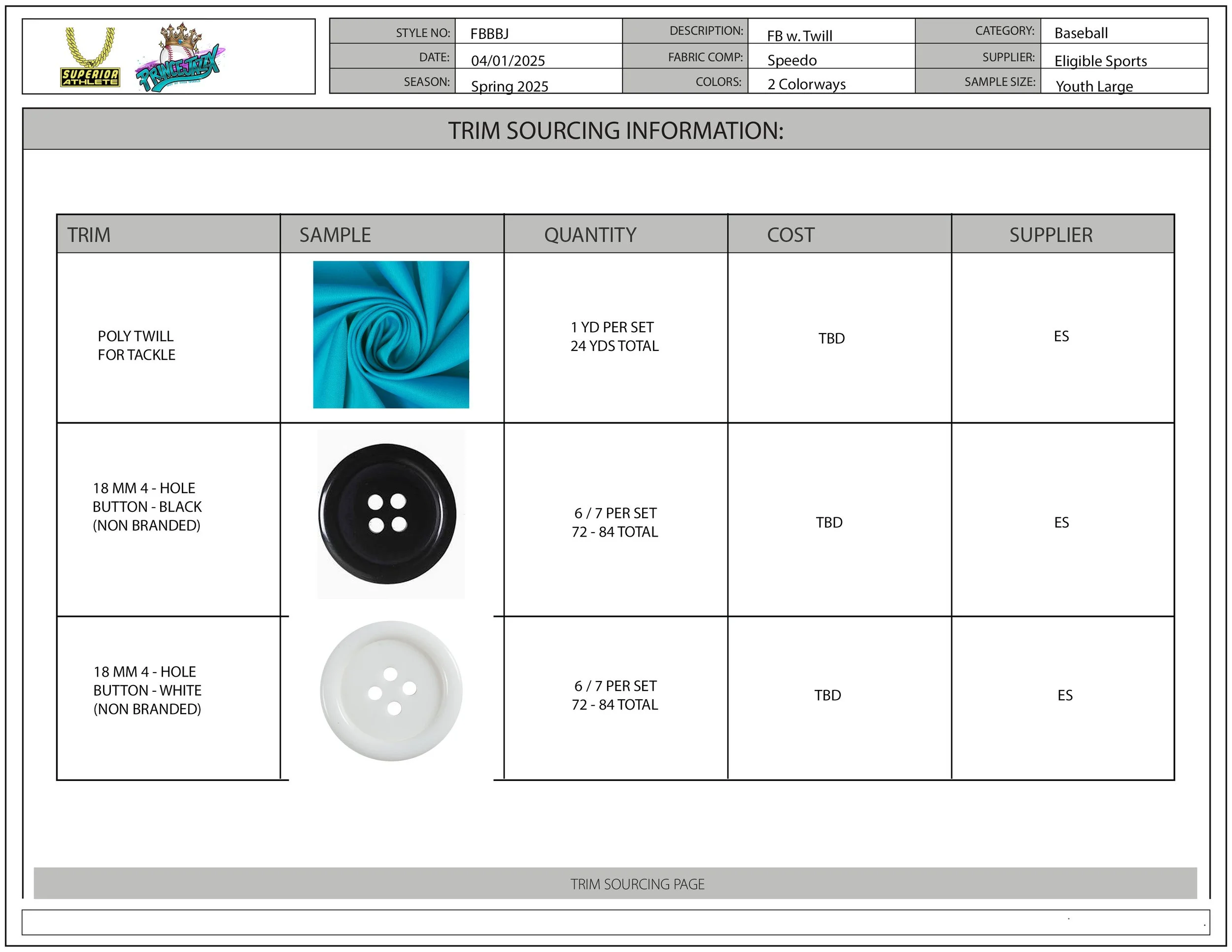 PJX Tech Pack - Material