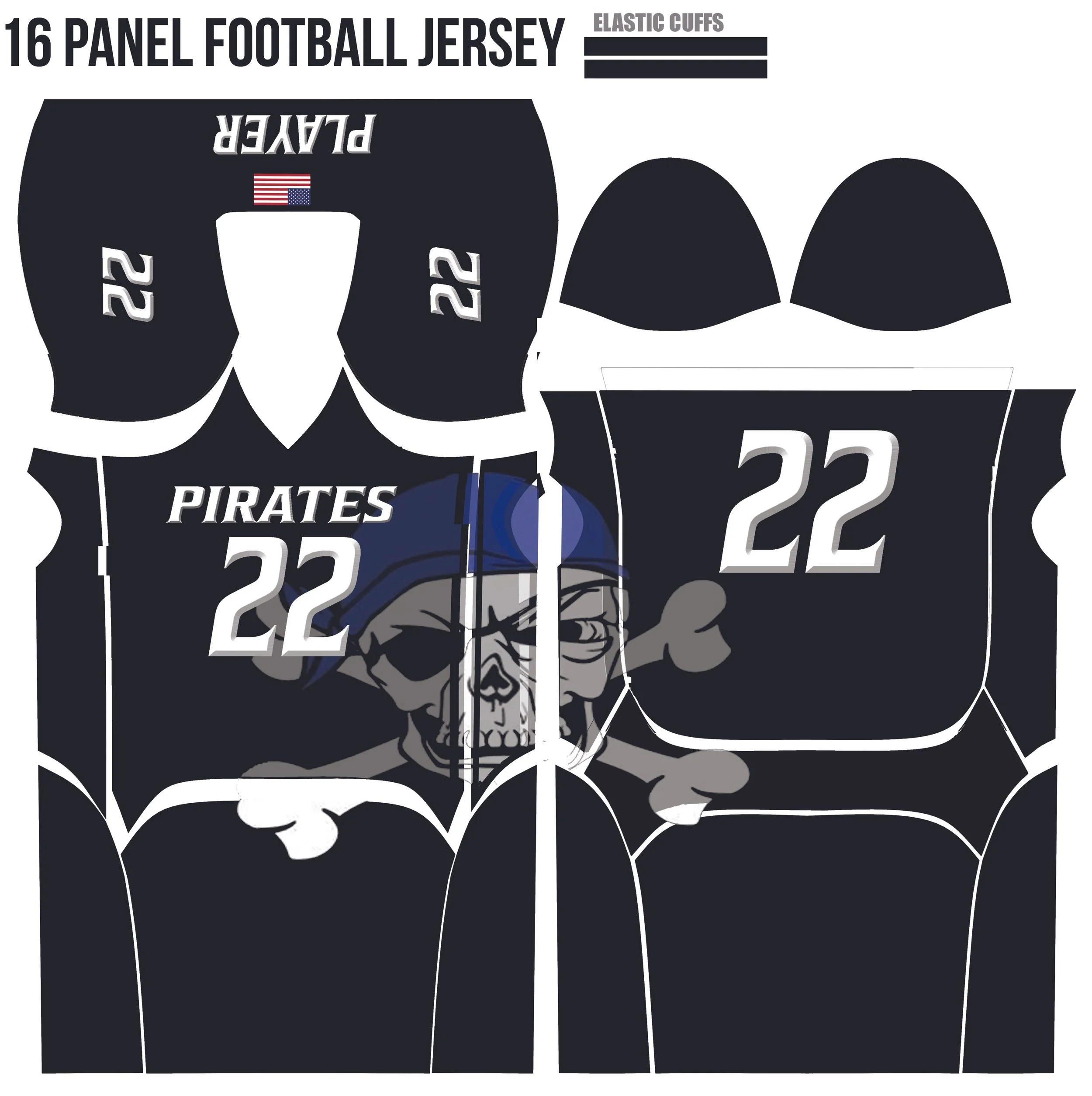 Pirate College Cut Football Jersey CAD