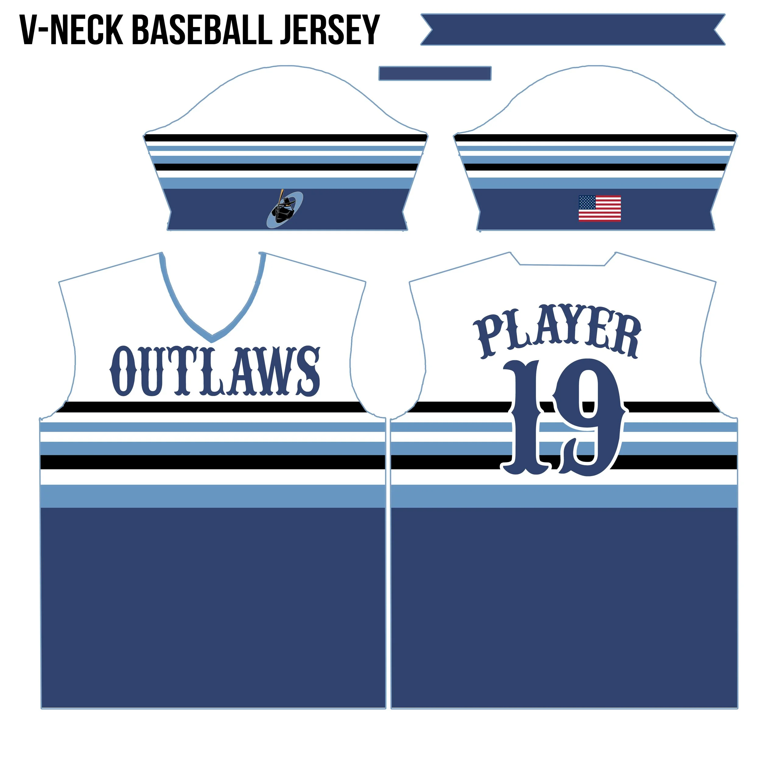 Outlaws V-Neck Short Sleeve T-Shirt CAD