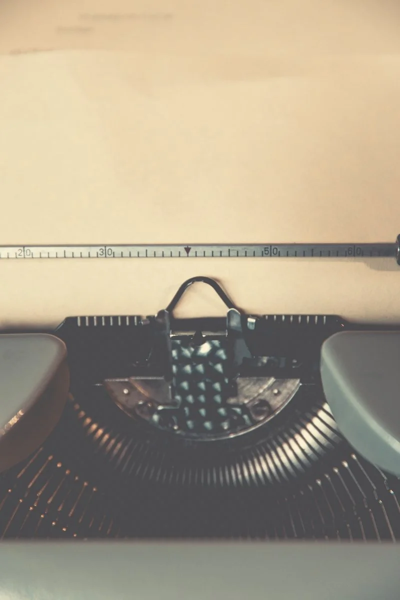 Close-up of a vintage typewriter.
