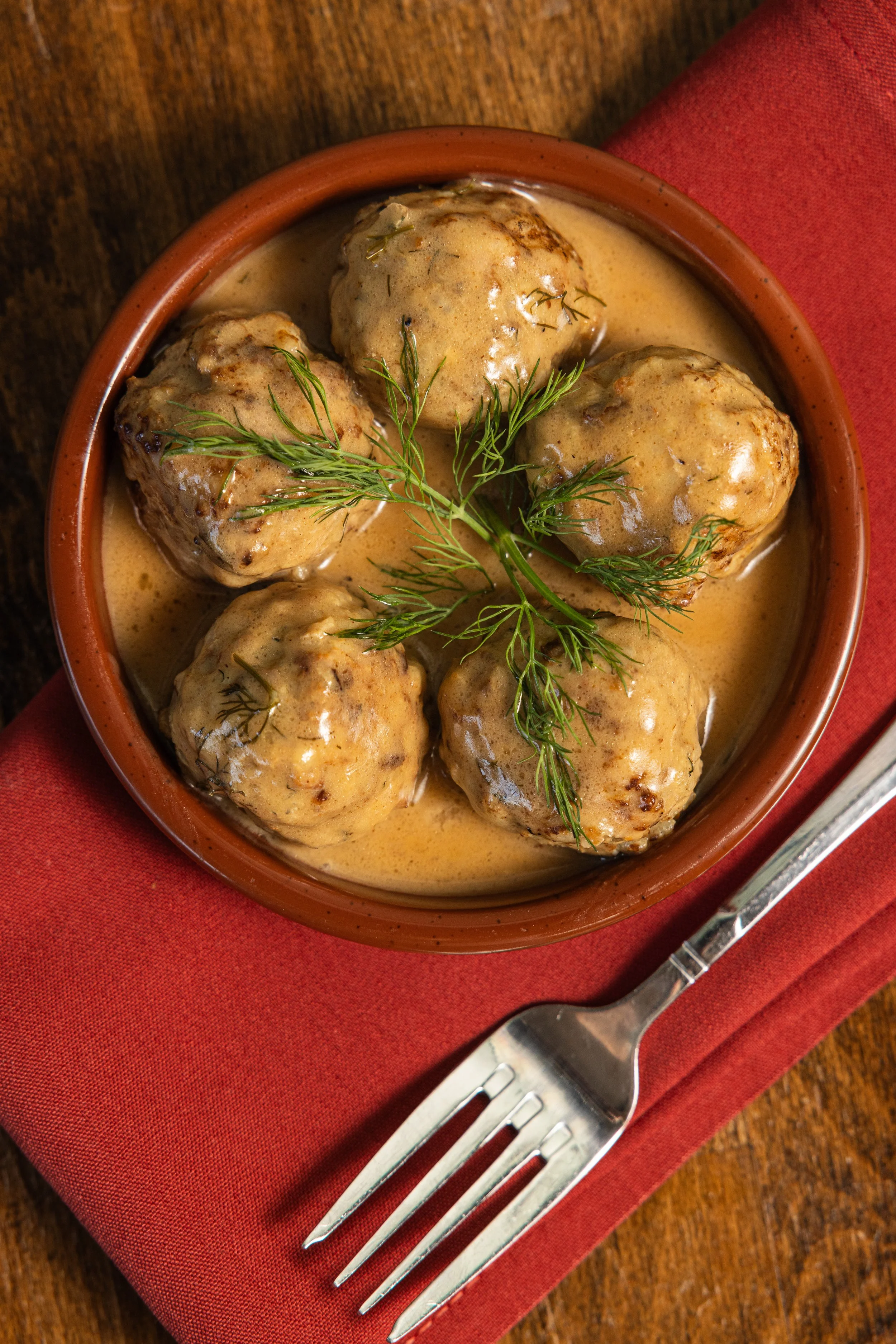TEFTELI
Beef, pork and rice meatballs, dill smetana sauce · Eastern Europe