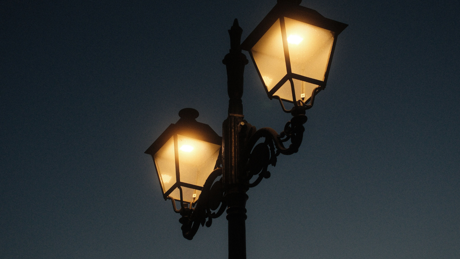 Street lamps at night