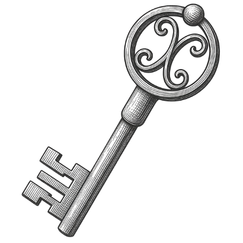 Antique key graphic