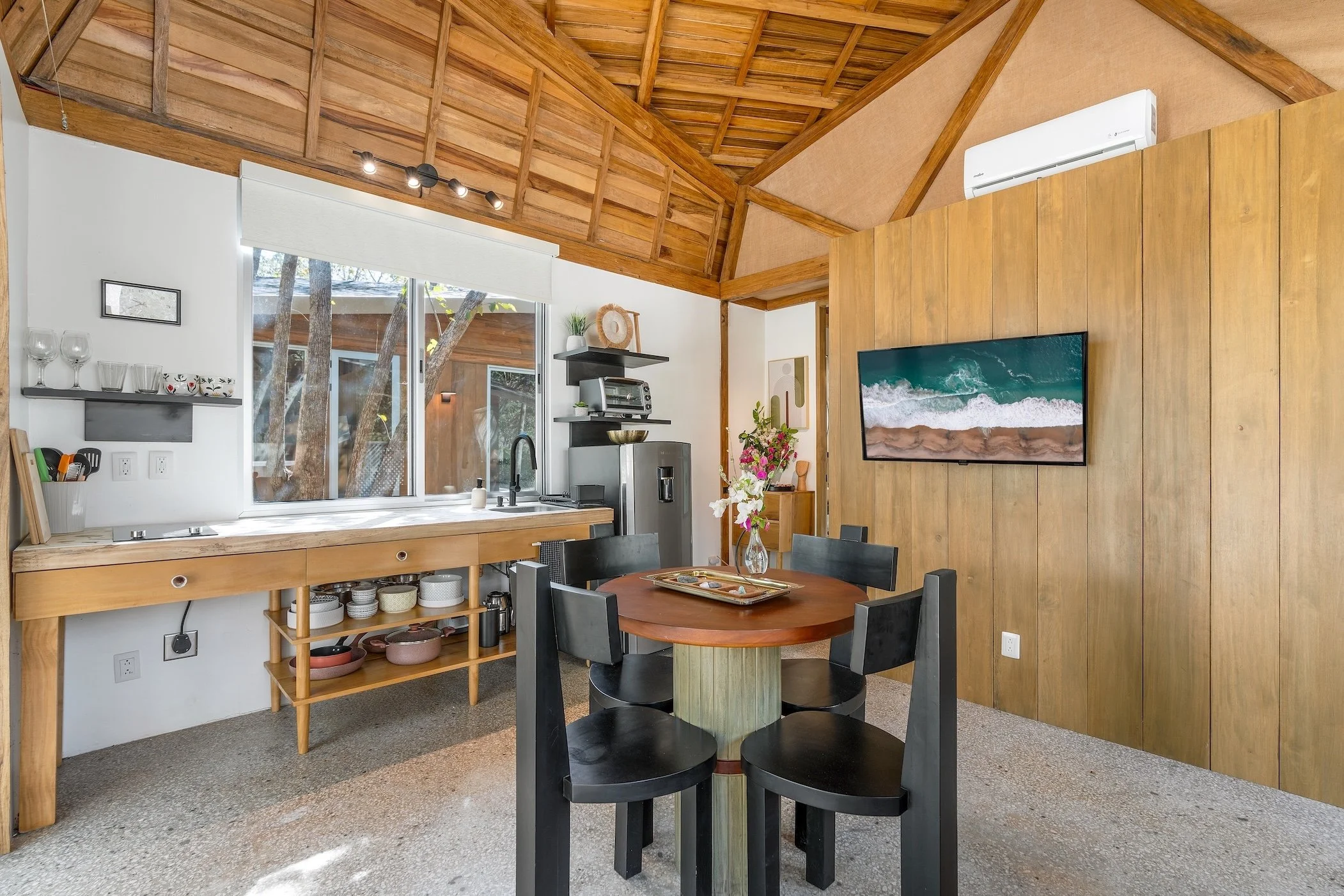 Dining area and television