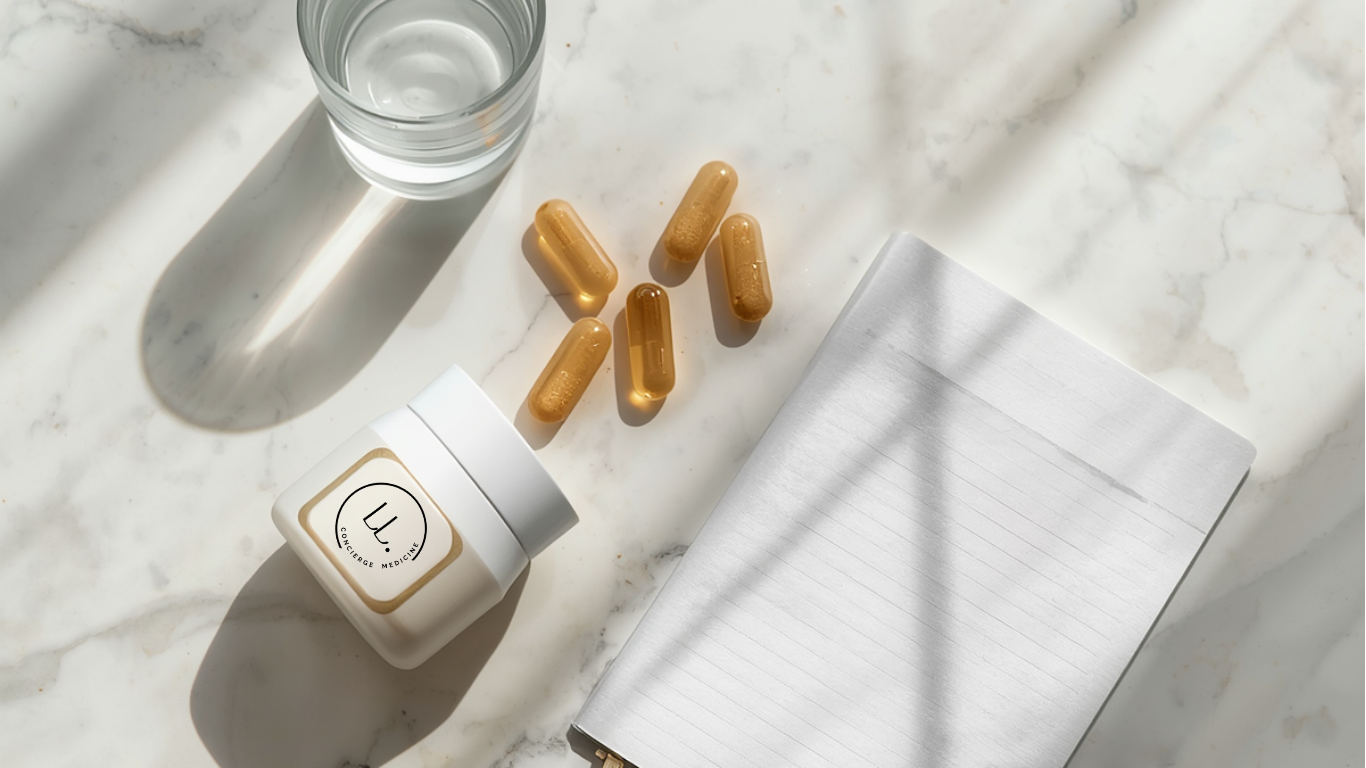Supplements to Support your Wellbeing, Prescribed by your Concierge Medical Provided, specific to your labs, age and deficiencies