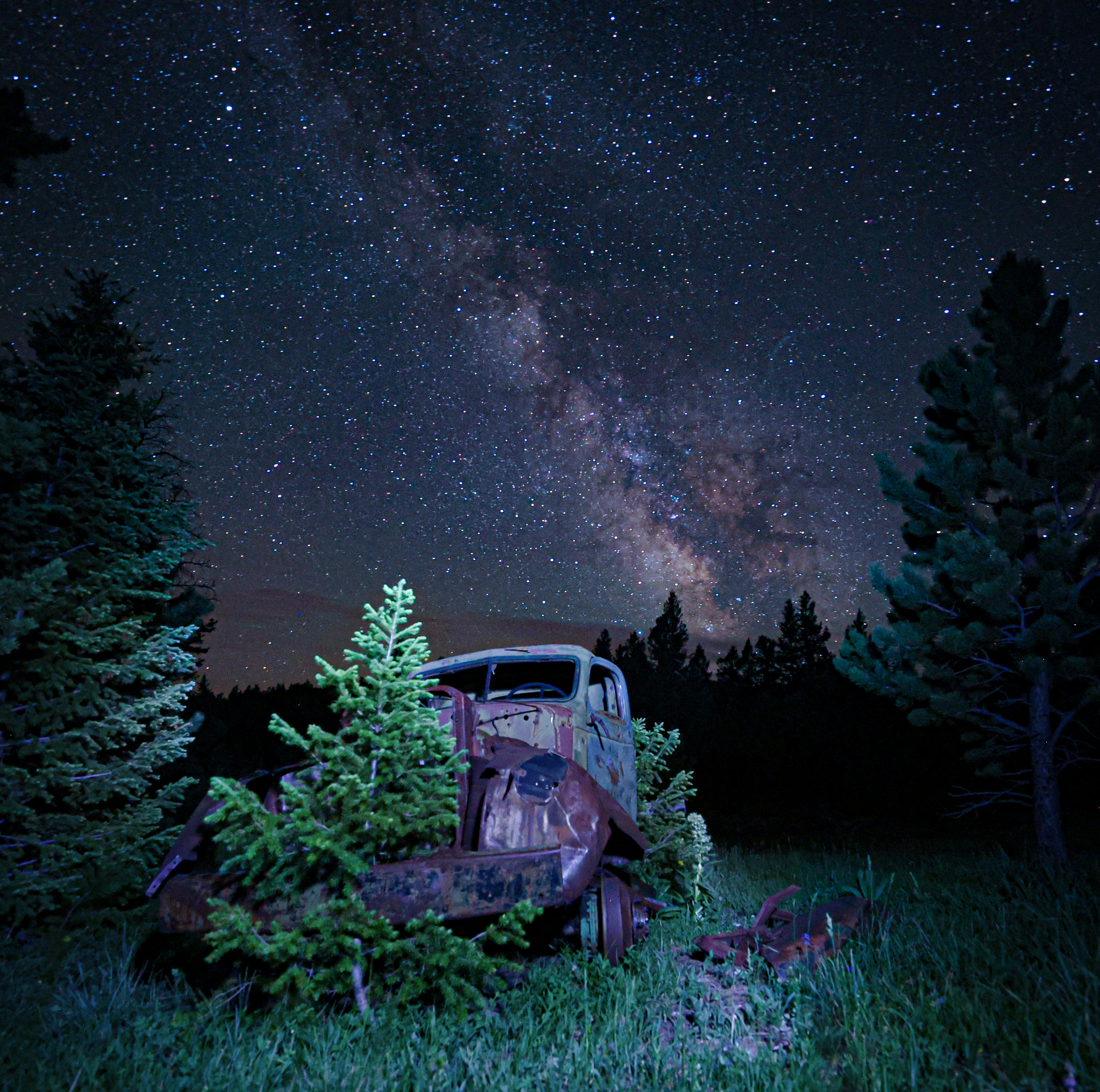 Old Car under the Milky Way