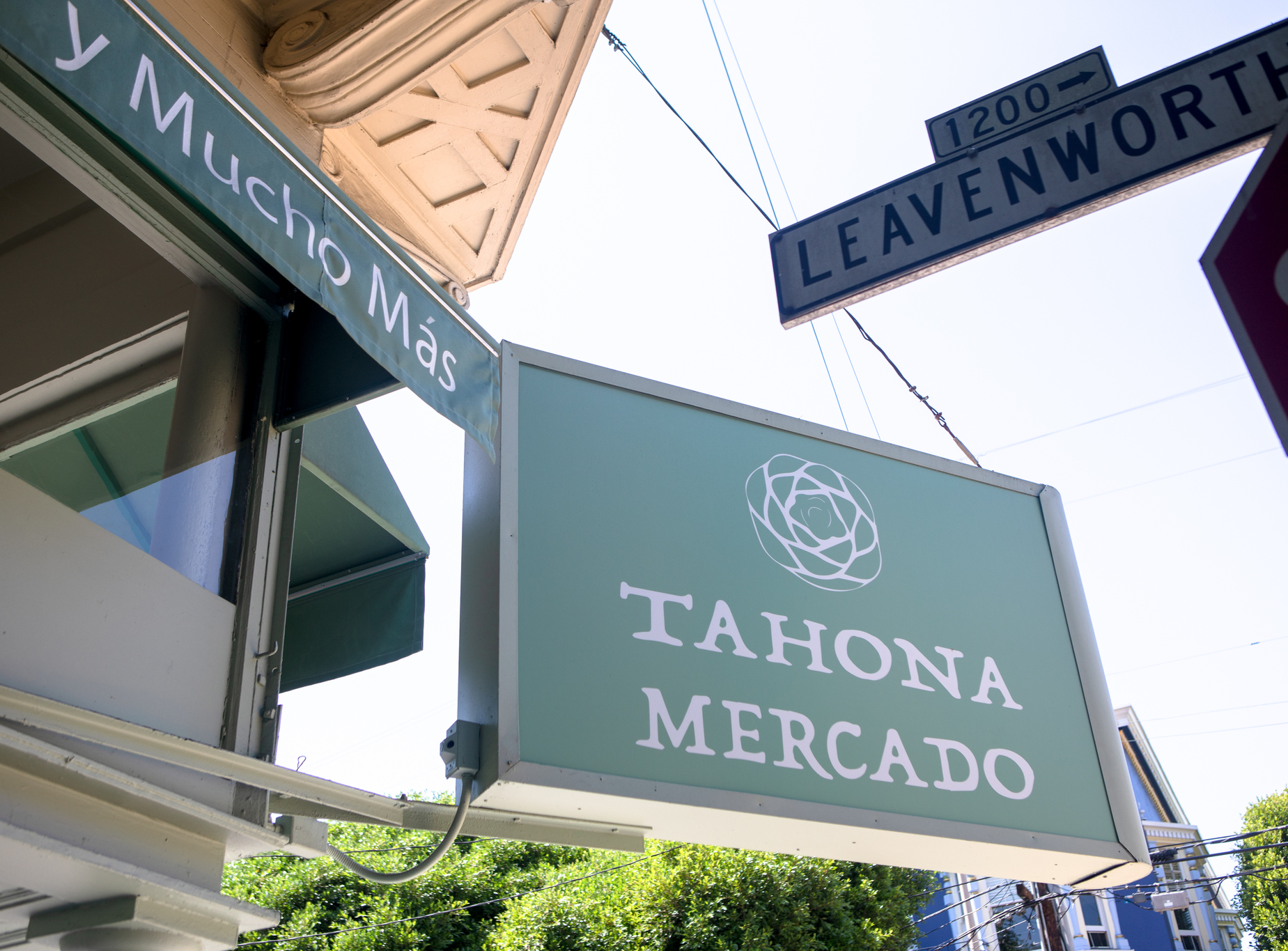 Street sign aligns with the store's branding and interior renovations.