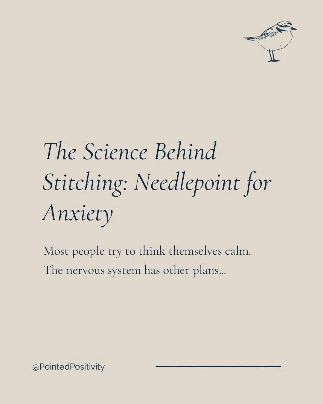 Defining anxiety + why needlepoint helps

Anxiety is an emotion I feel far too often, but never while I&rsquo;m stitching. I noticed my anxiety levels and irritability would increase the less I stitched, so I finally looked it up. I feel grateful to 