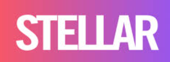 The word 'STELLAR' on a purple and pink gradient background.