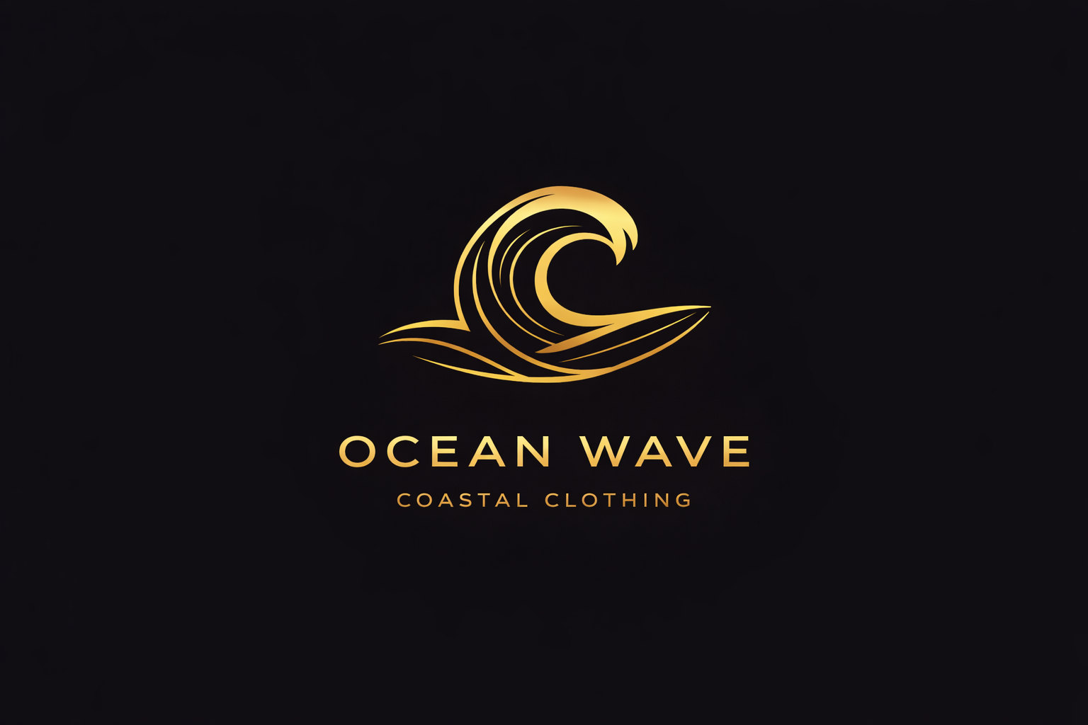 Golden wave logo design on black.png