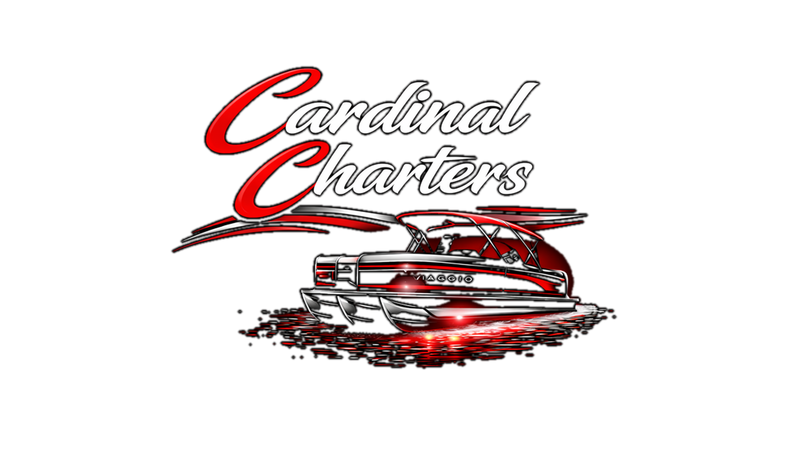 Logo for Cardinal Charters with a stylized boat and red and black color theme.