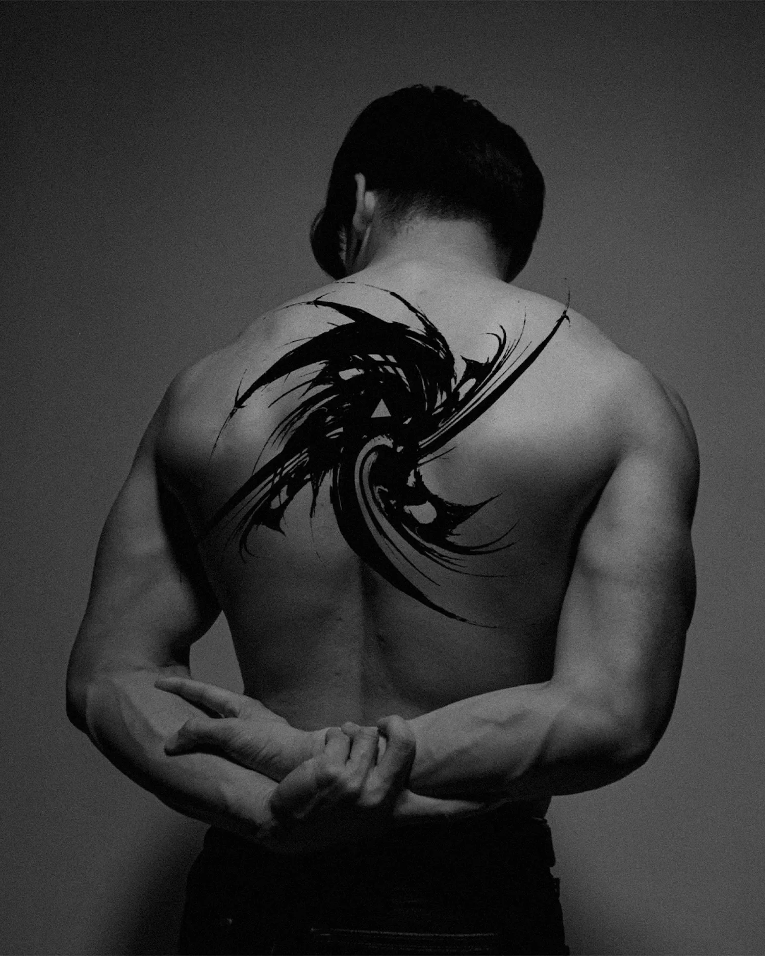 ghost.of.catharsis — Singularity. Large-scale backpiece tattoo. Abstract dark art. Available for booking in Zurich and European guest spots.