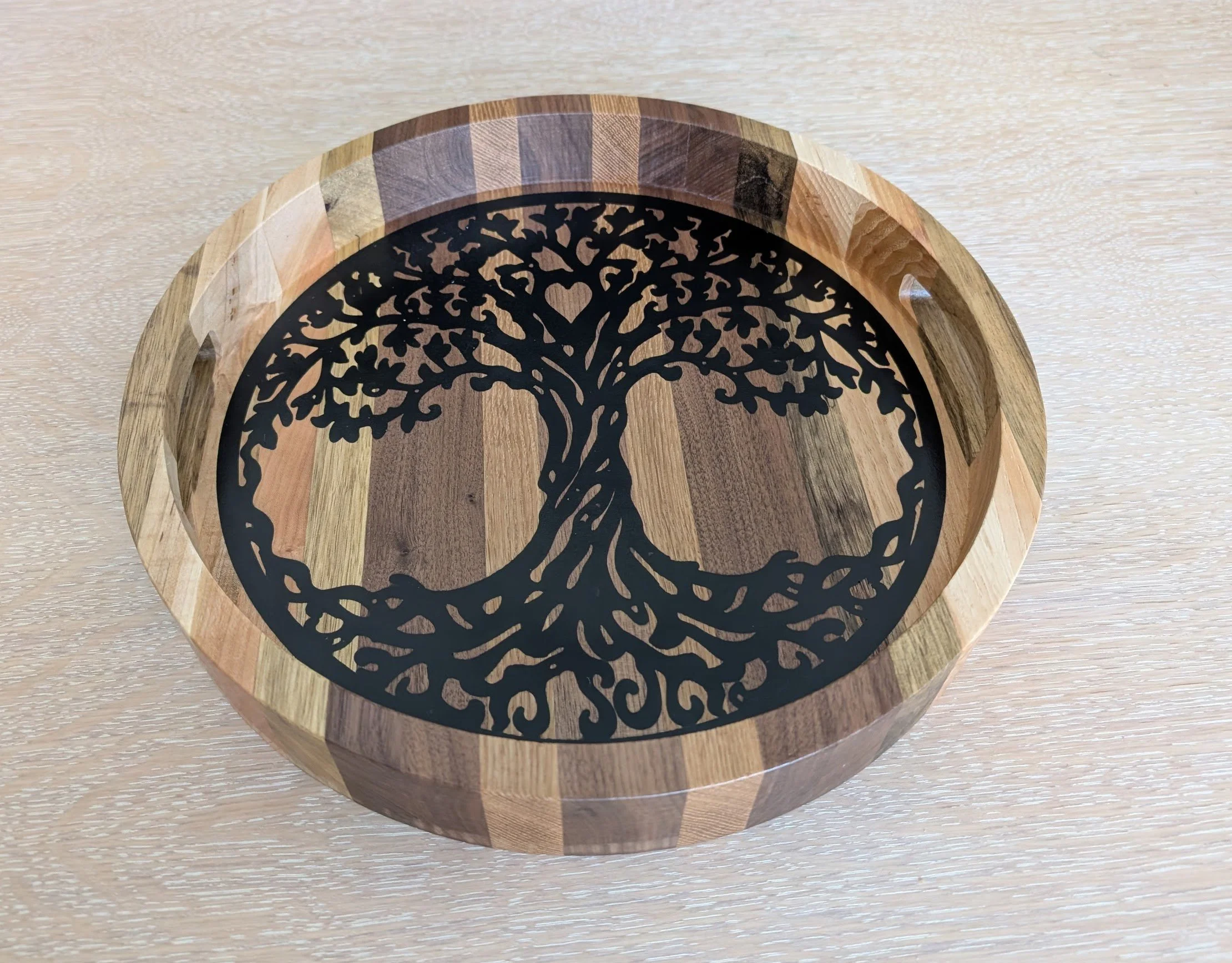 Tree of Life Solid Wood Serving Tray