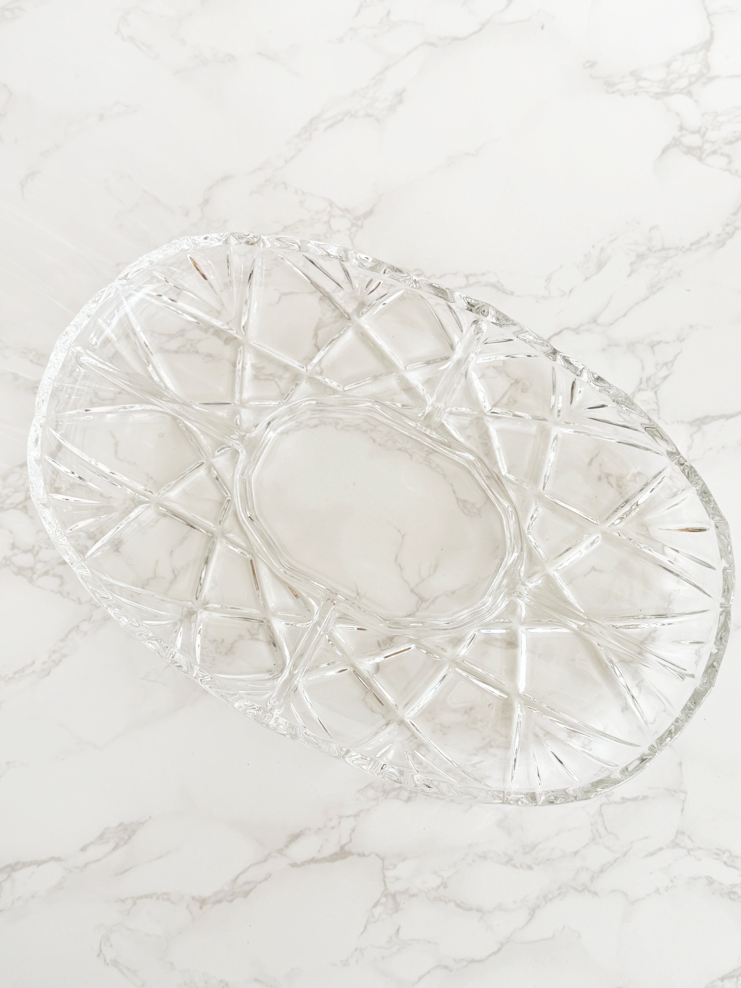 Vintage Divided Crystal Platter by Mikasa