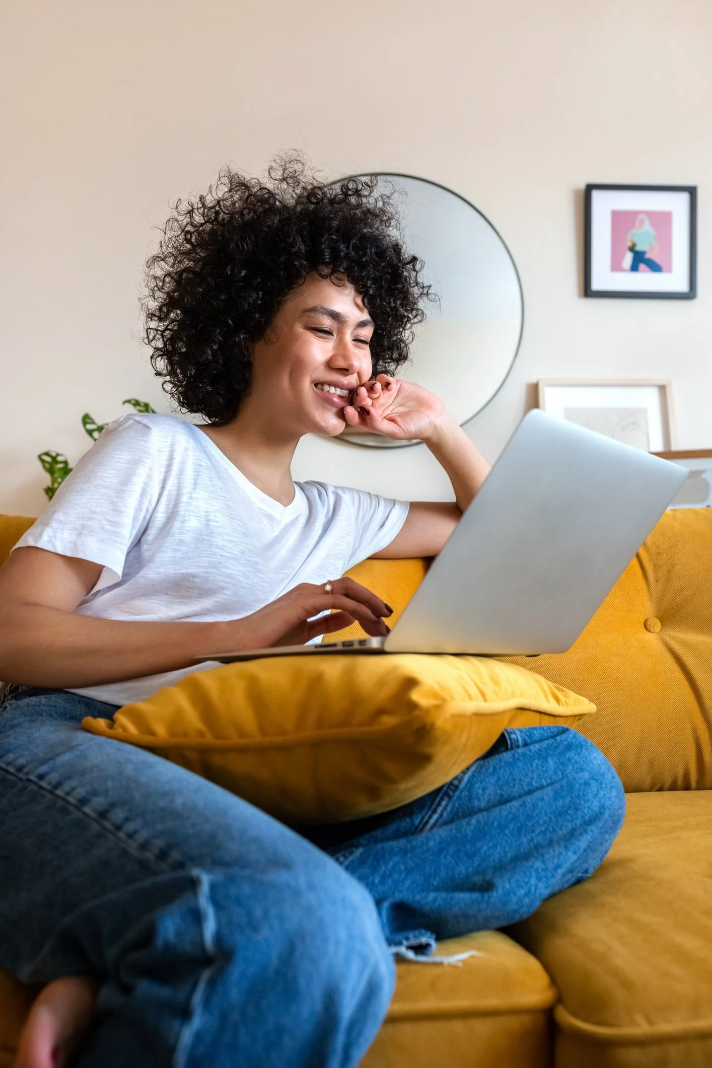 Woman searching for a mental health therapist online for mental health support