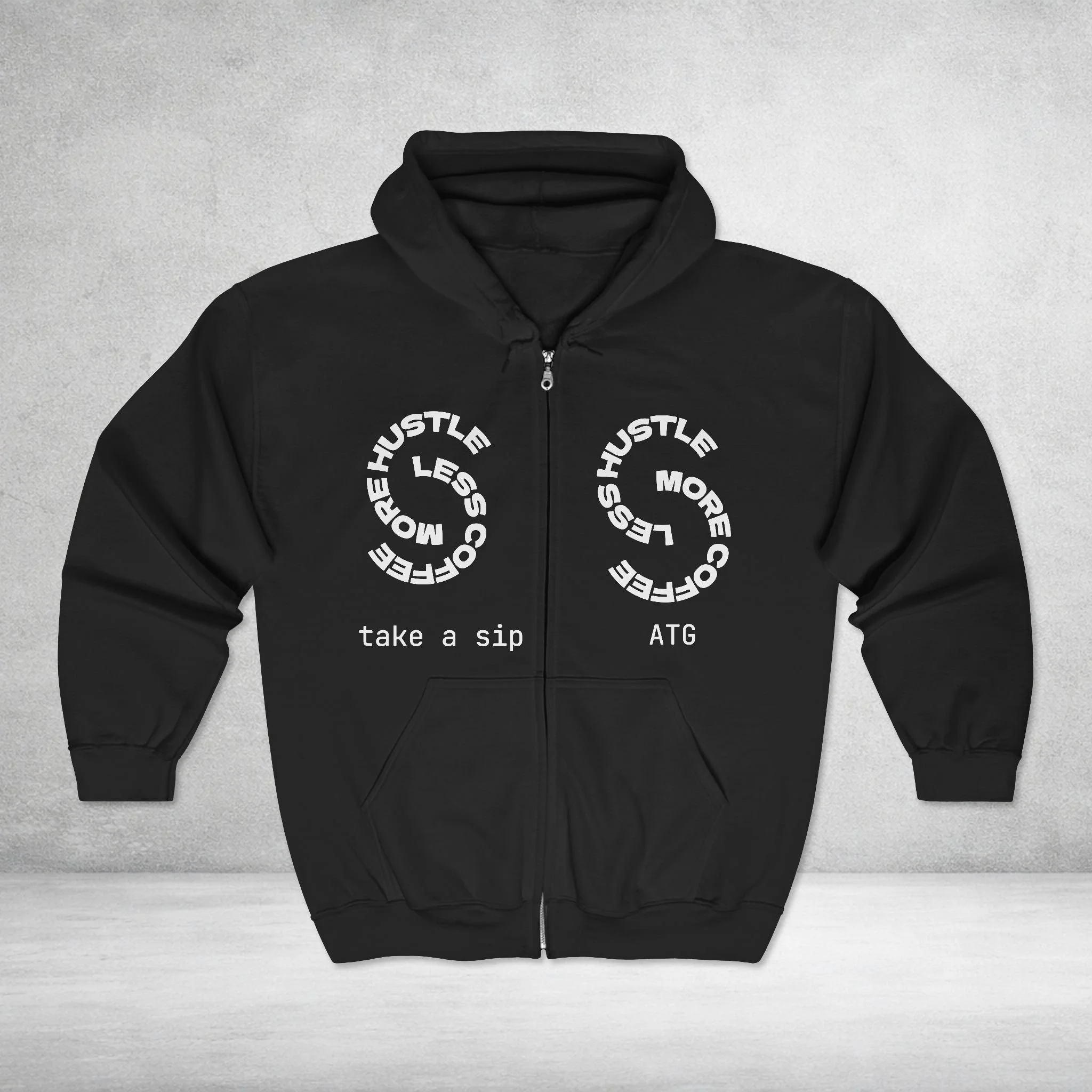 Heaven Sent Street Made Zip Hoodie – Take a Sip ATG Graphic Full-Zip Sweatshirt