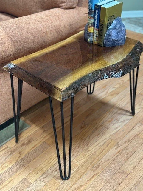 Walnut Raw Edge End Table