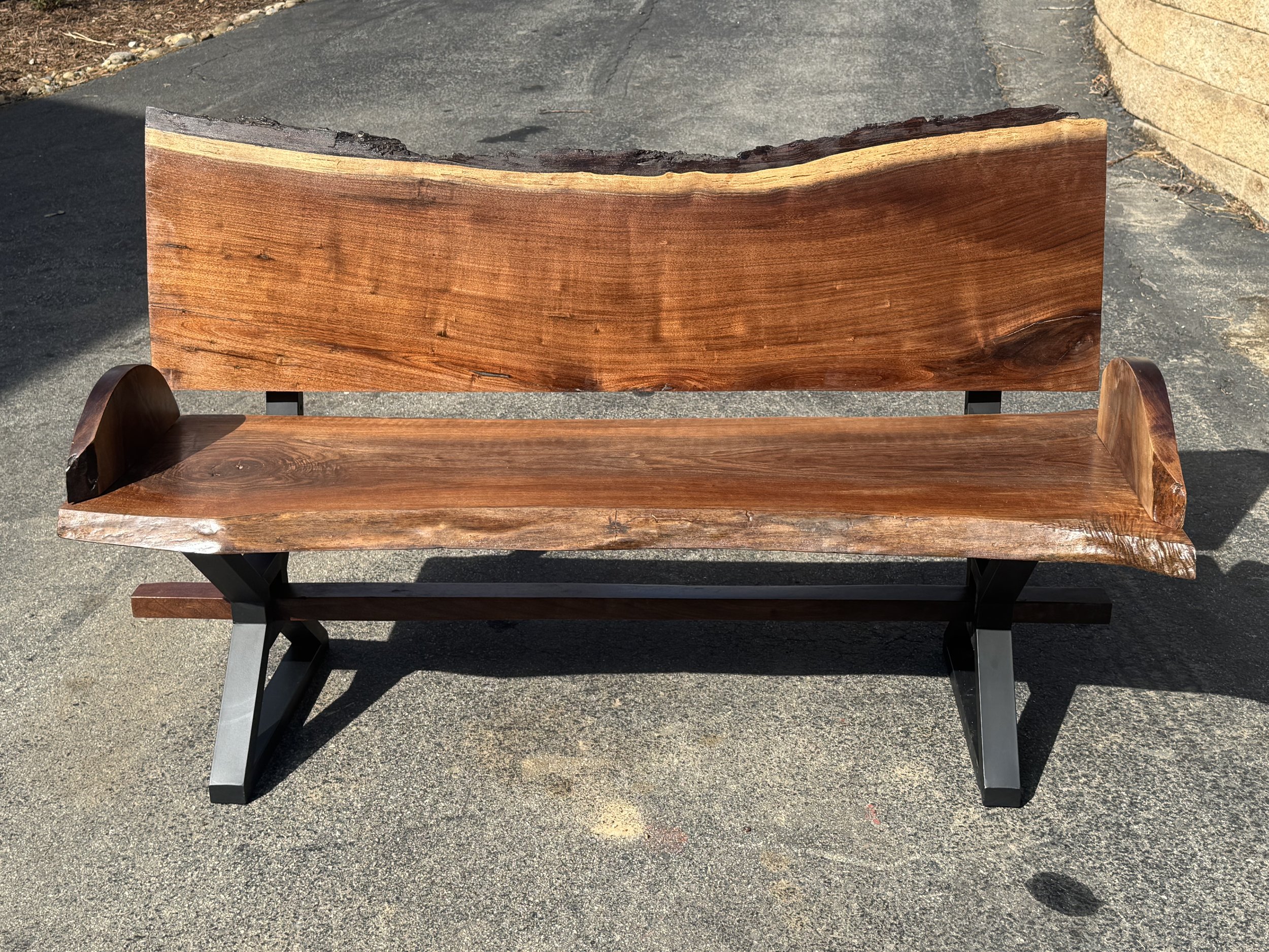 Custom Walnut Outdoor Bench