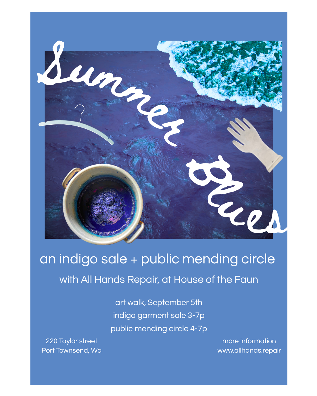Summer Blues: Indigo Clothing Sale + Public Mending Circle