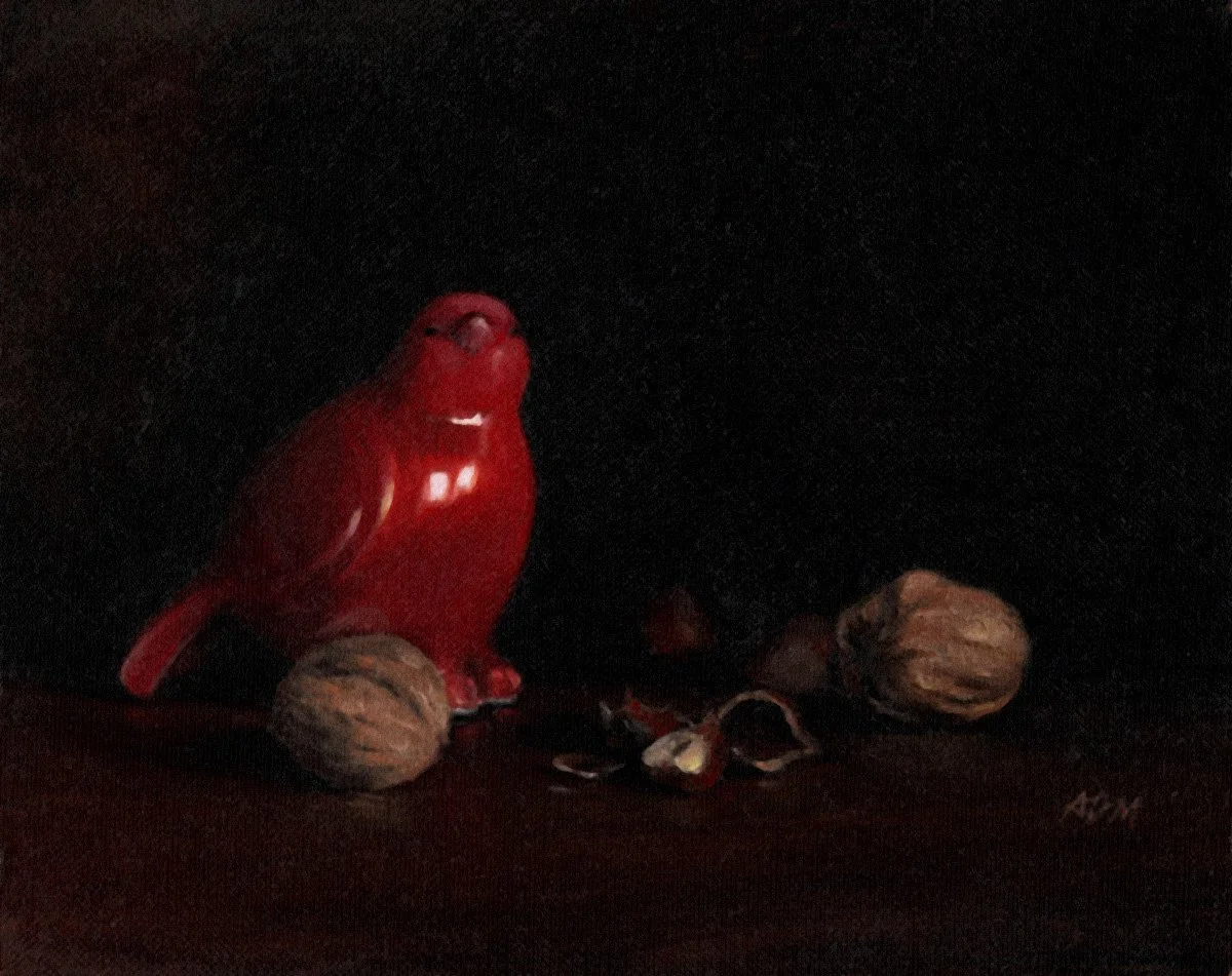 Figurine of Red Bird | Oil | 8x10 | AVAILABLE