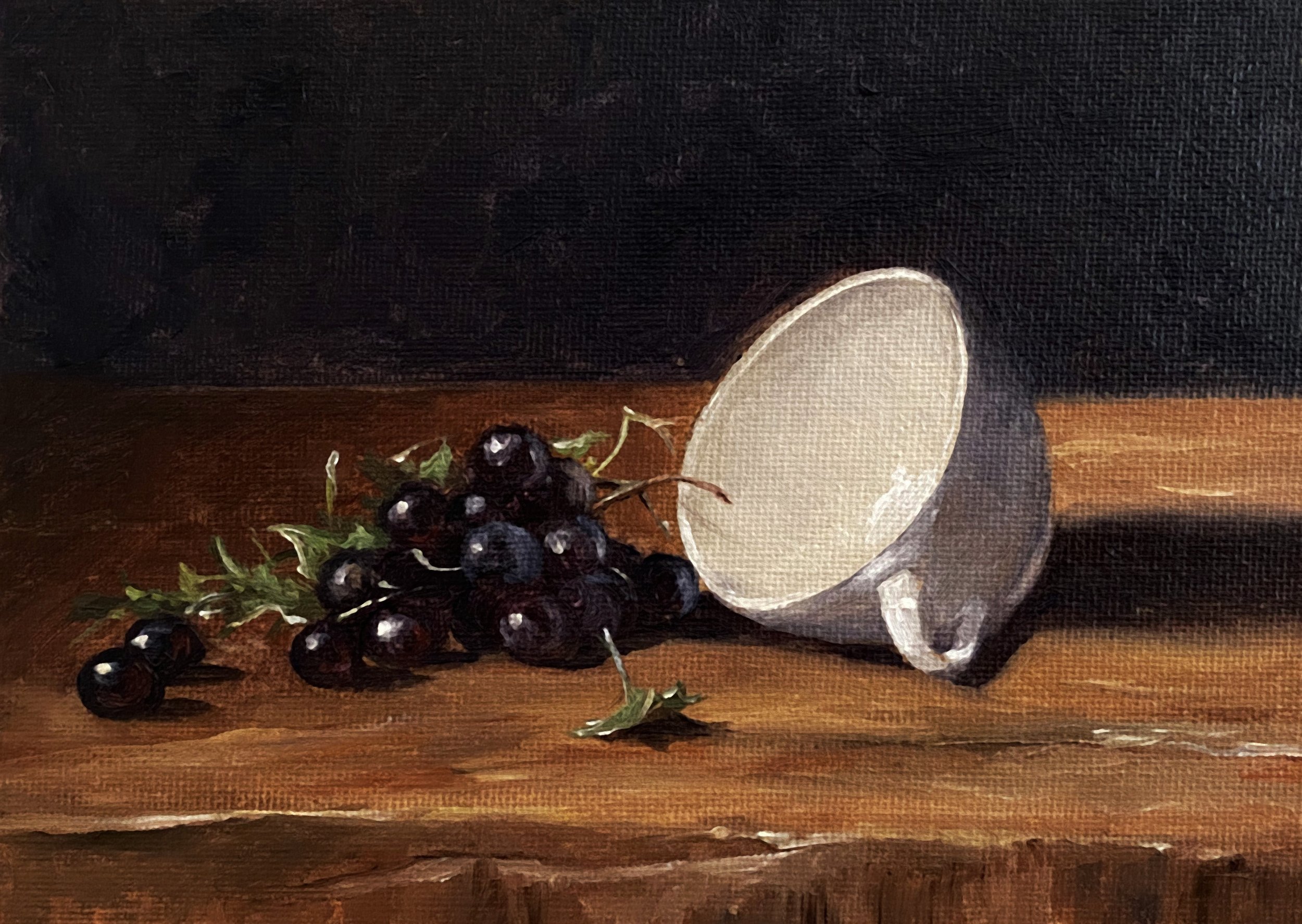 Grapes and Teacup | Oil | 5x7 | SOLD