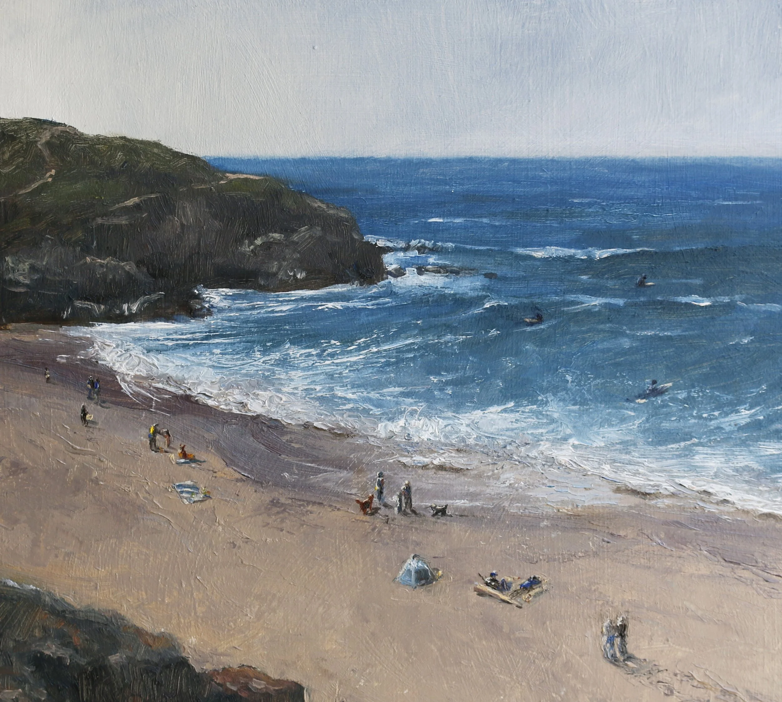 A Day at Montara Beach | Oil | 12x12 | SOLD/PRINT AVAILABLE