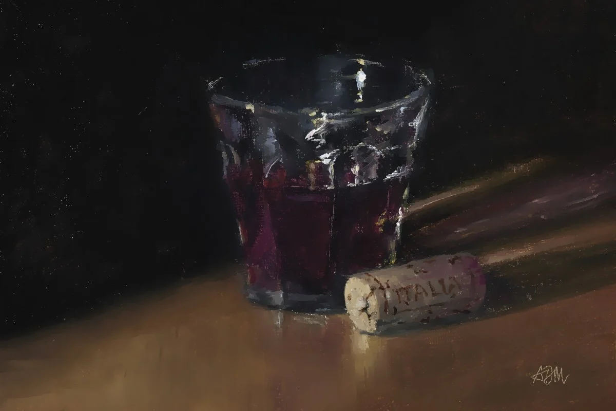 Vino And Cork | Oil On Panel | 6X8" | AVAILABLE