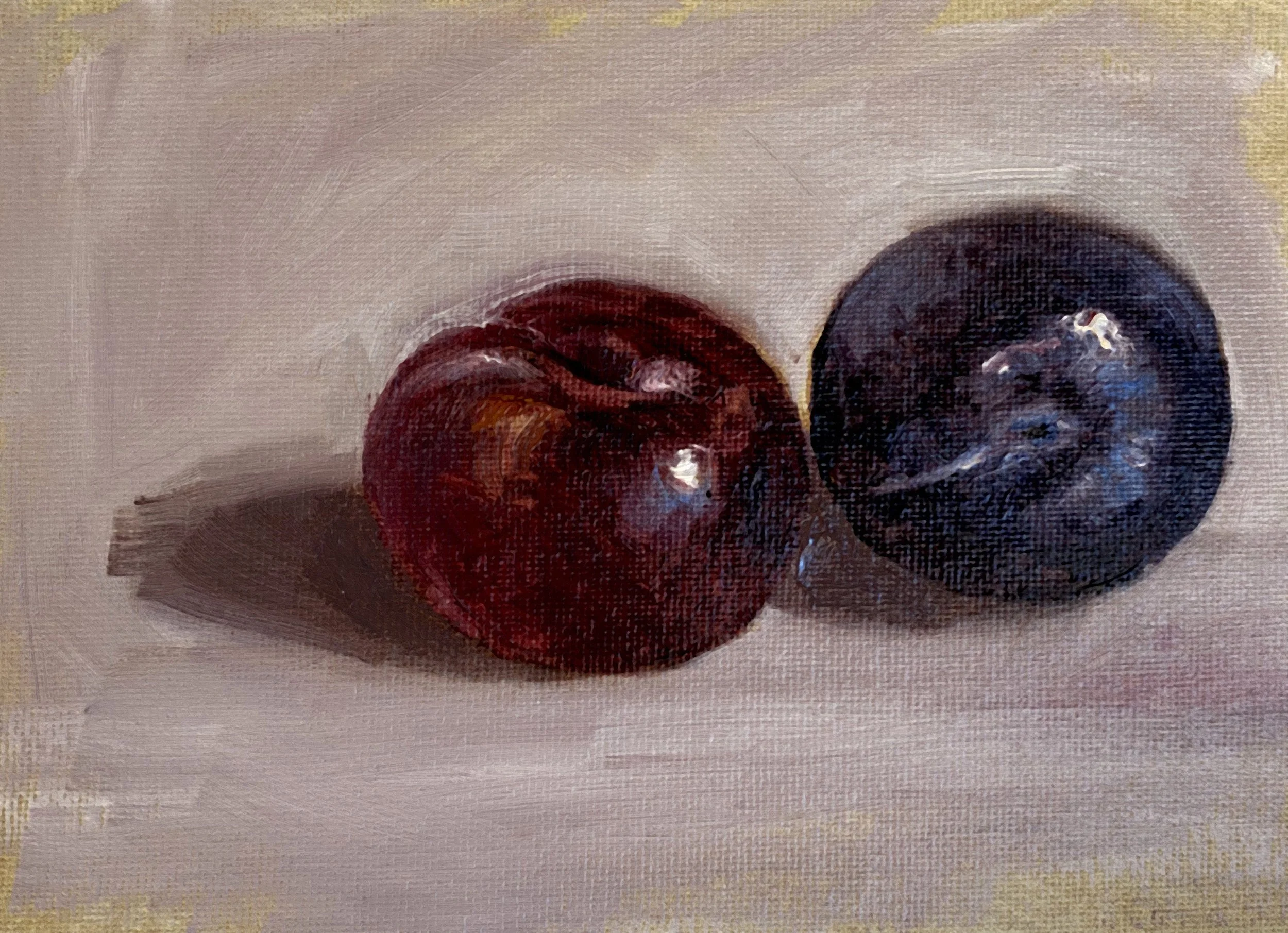 Two Plums | Oil | 5x7 | SOLD