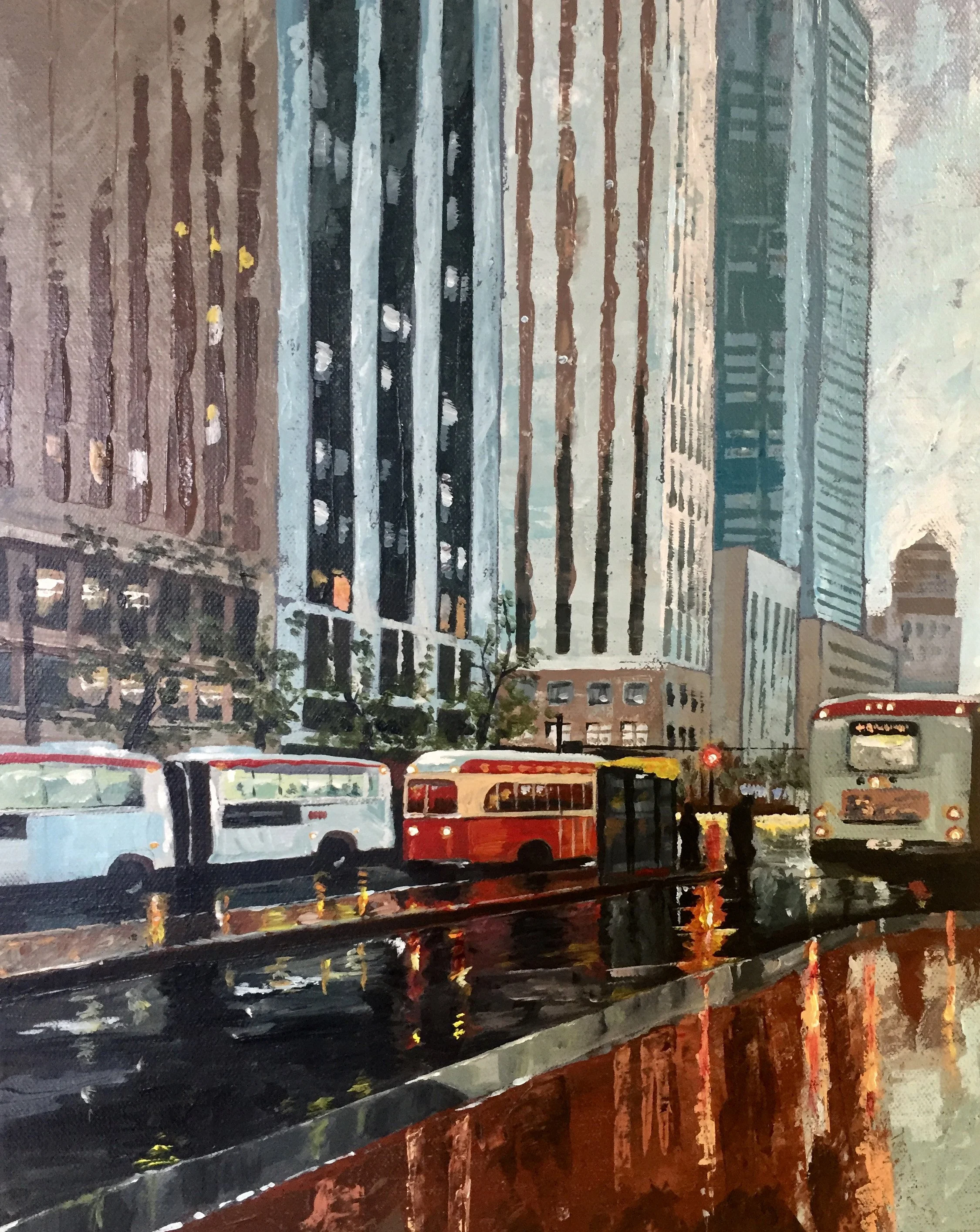 SF Market St | Acrylic | 9x12 | SOLD