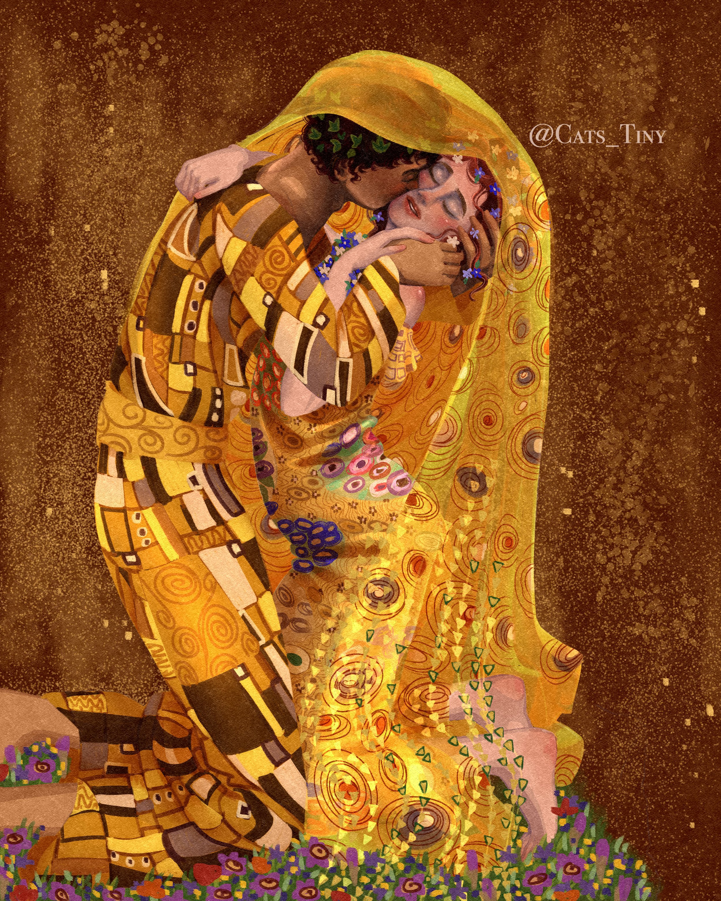 “The Kiss” 1907-1908 by Gustav Klimt RECREATION