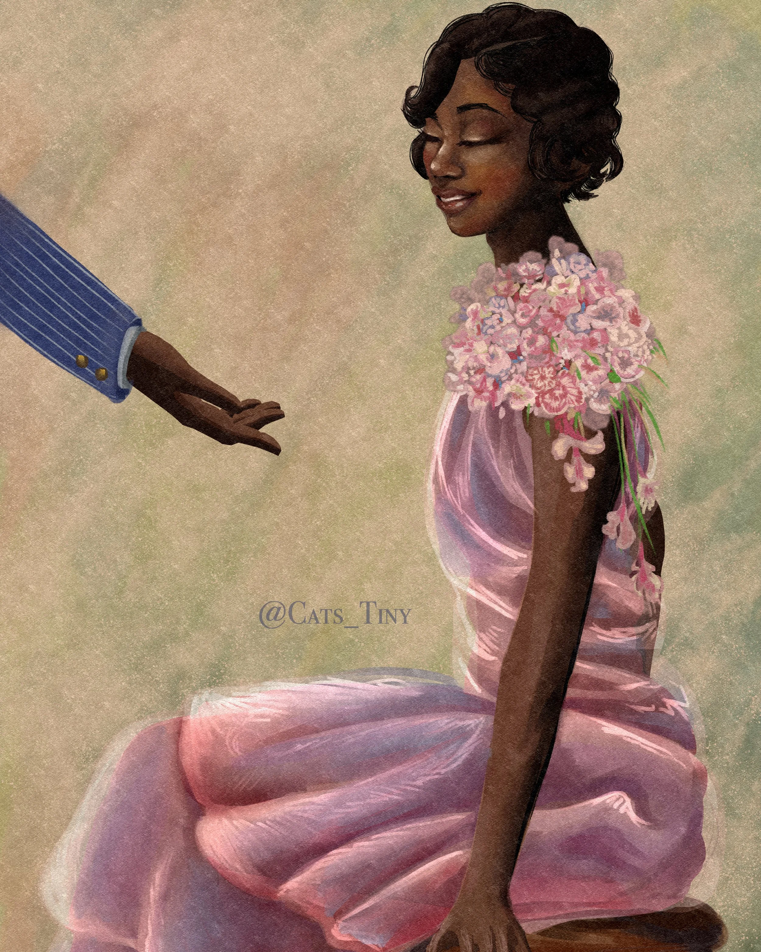 “Girl in a Pink Dress” by Laura Wheeler Waring - 1927, the Harlem Renaissance RECREATION