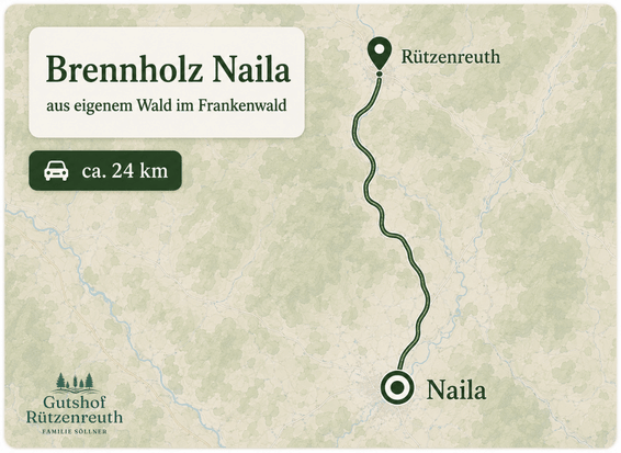 Brennholz für Naila aus eigenem Wald bei Rützenreuth im Frankenwald
