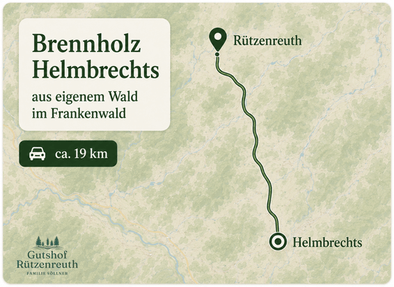 Brennholz für Helmbrechts aus eigenem Wald bei Rützenreuth im Frankenwald