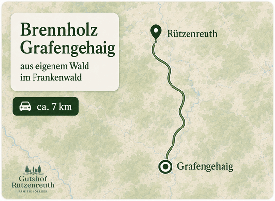 Brennholz für Grafengehaig aus eigenem Wald bei Rützenreuth im Frankenwald